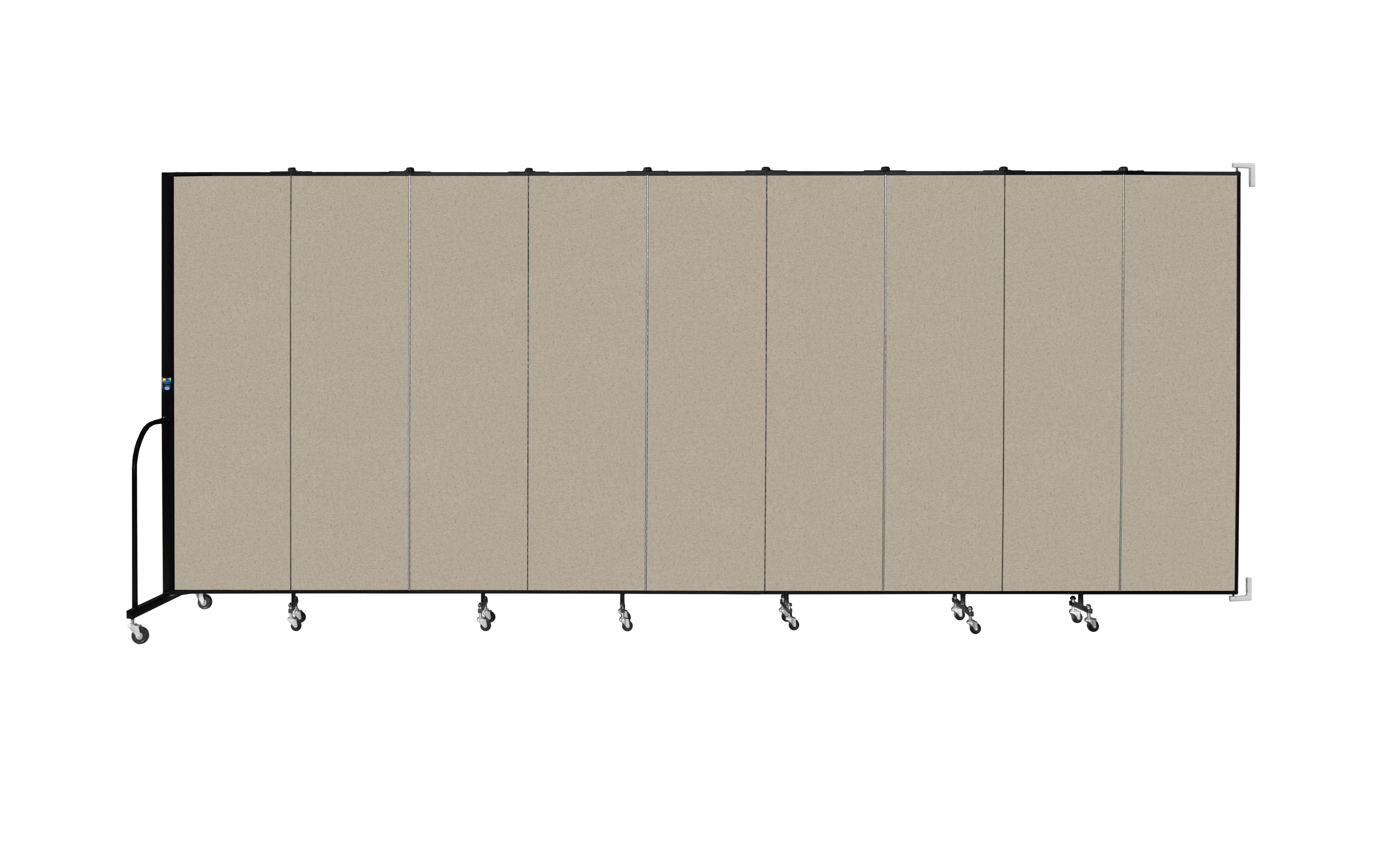 Wallmount Room Divider - 6' 8"H x 16' 6"L - 9 Panel, Hazelnut, Vinyl