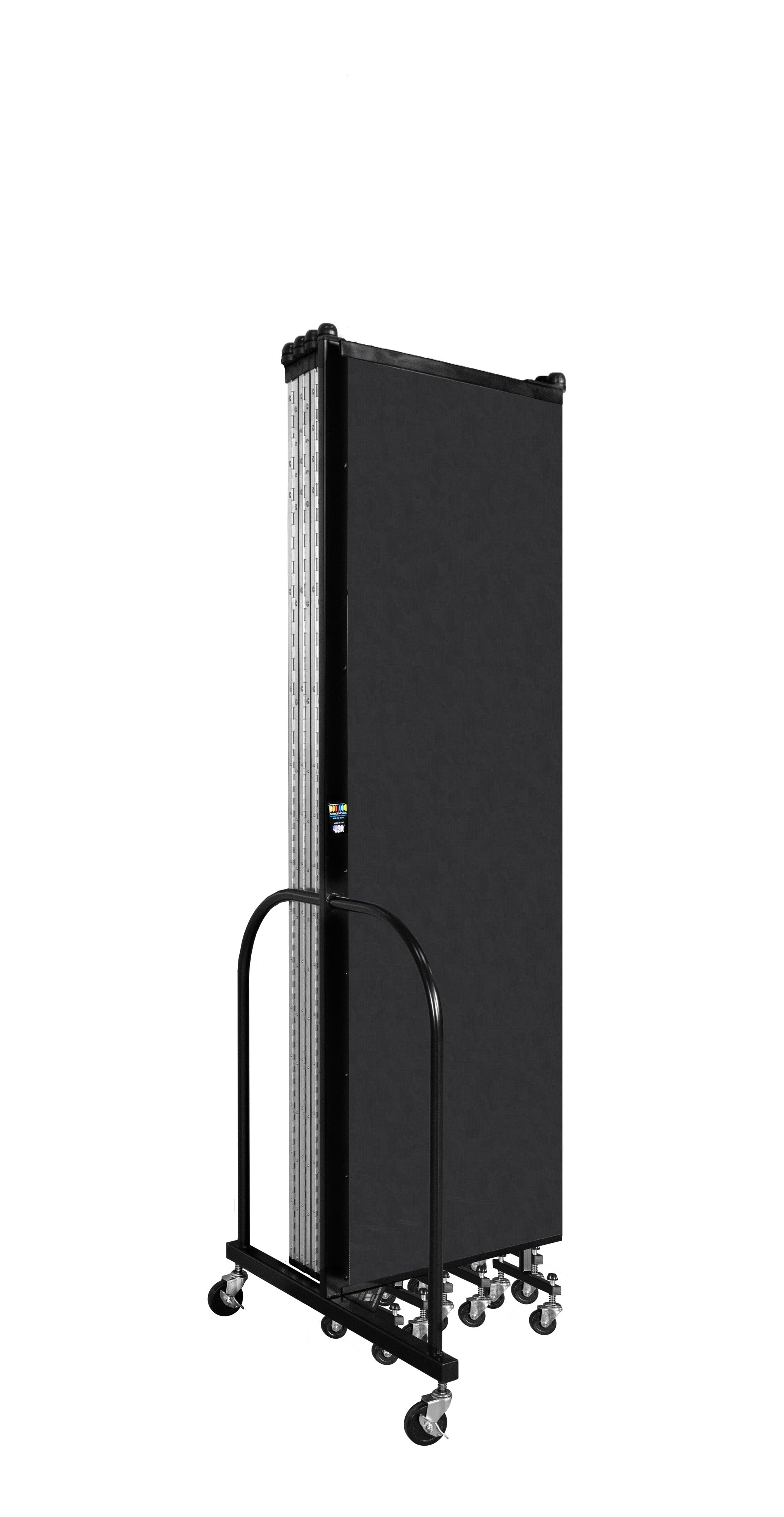 Wallmount Room Divider - 6' 8"H x 16' 6"L - 9 Panel, Coal, Vinyl