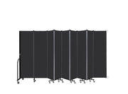 Wallmount Room Divider - 6' 8"H x 16' 6"L - 9 Panel, Coal, Vinyl