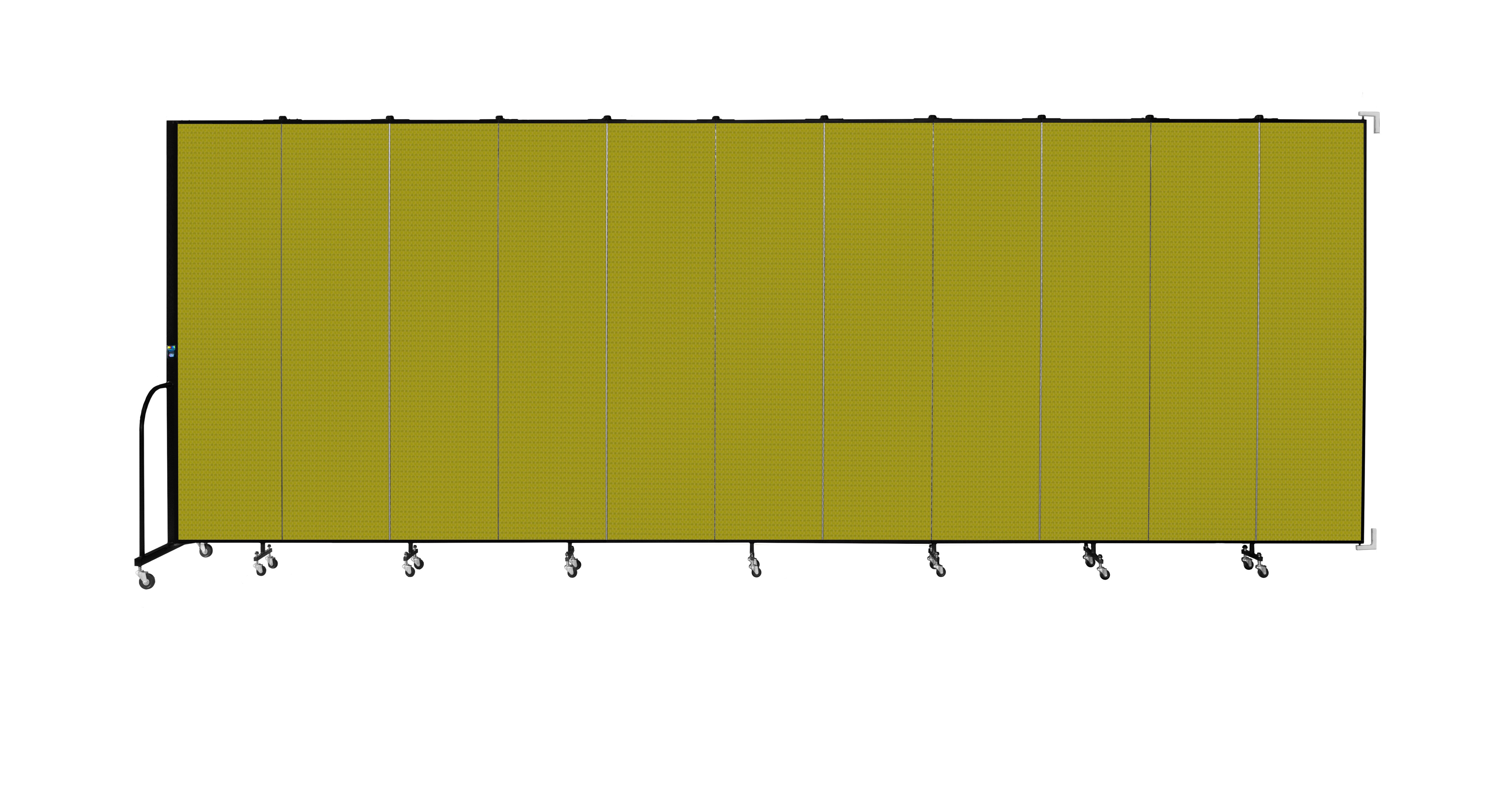 Wallmount Room Divider - 7' 4"H x 20' 2"L - 11 Panel, Apple Green, Fabric