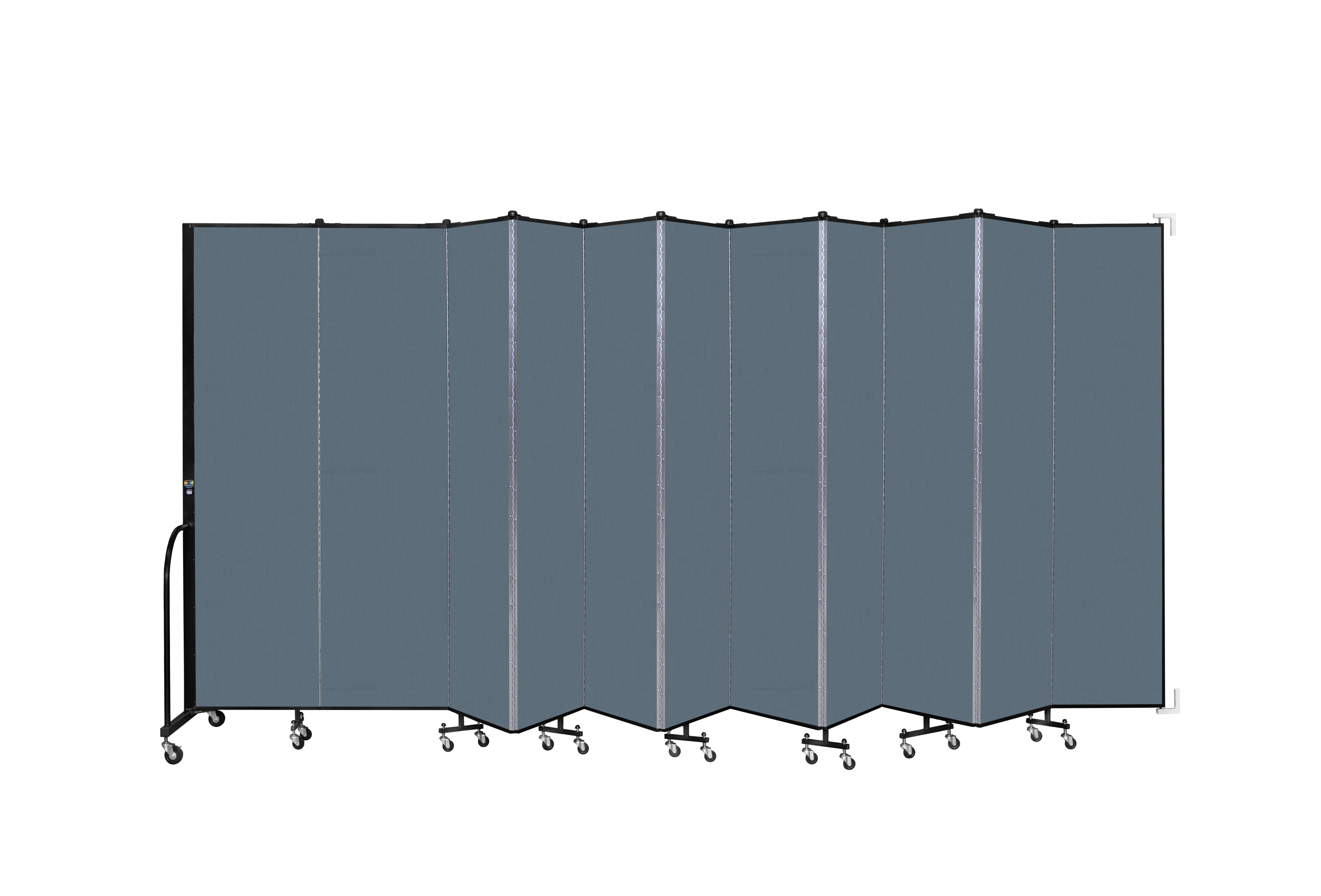 Wallmount Room Divider - 7' 4"H x 20' 2"L - 11 Panel, Lake, Fabric