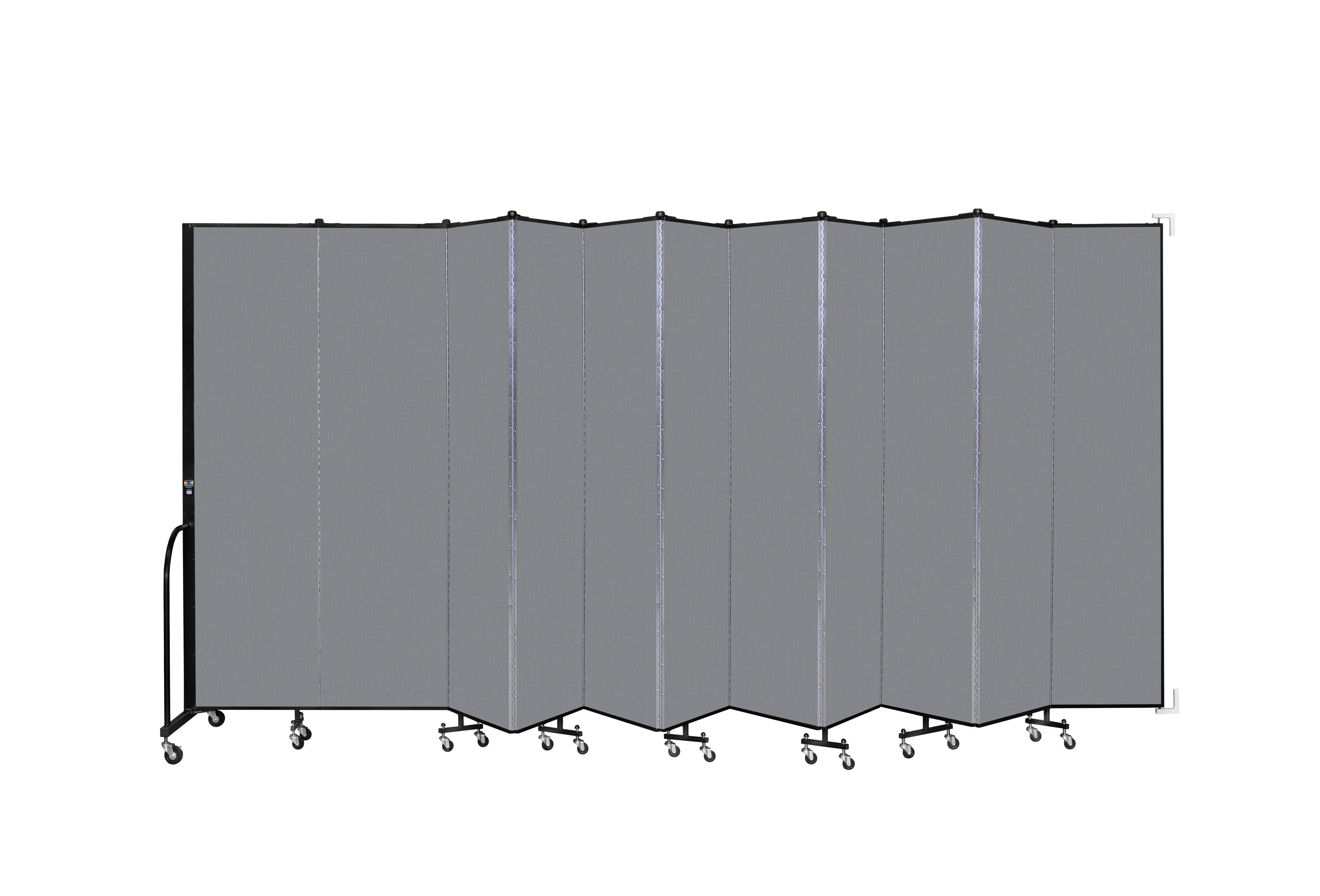 Wallmount Room Divider - 7' 4"H x 20' 2"L - 11 Panel, Stone, Fabric