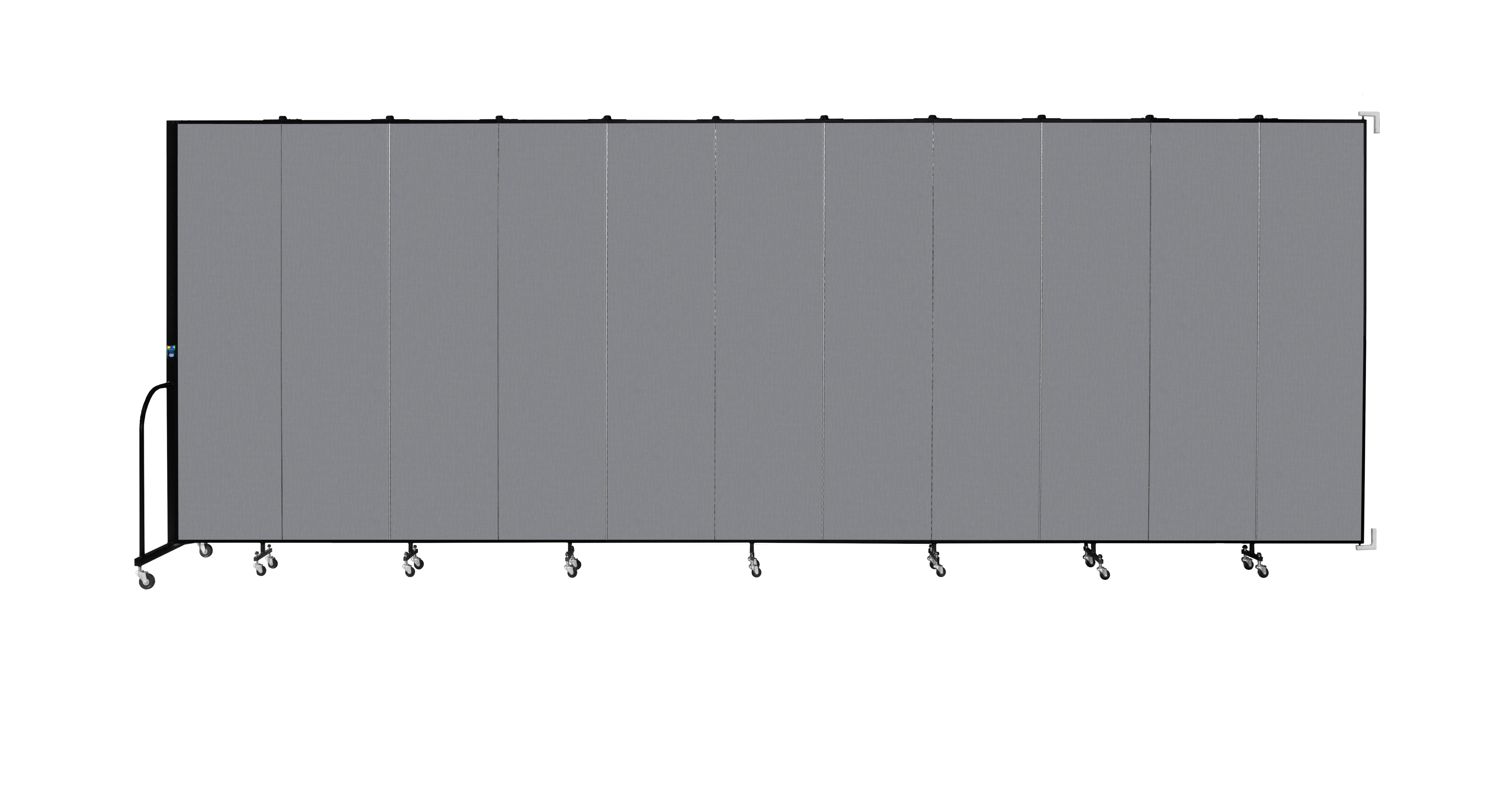 Wallmount Room Divider - 7' 4"H x 20' 2"L - 11 Panel, Stone, Fabric