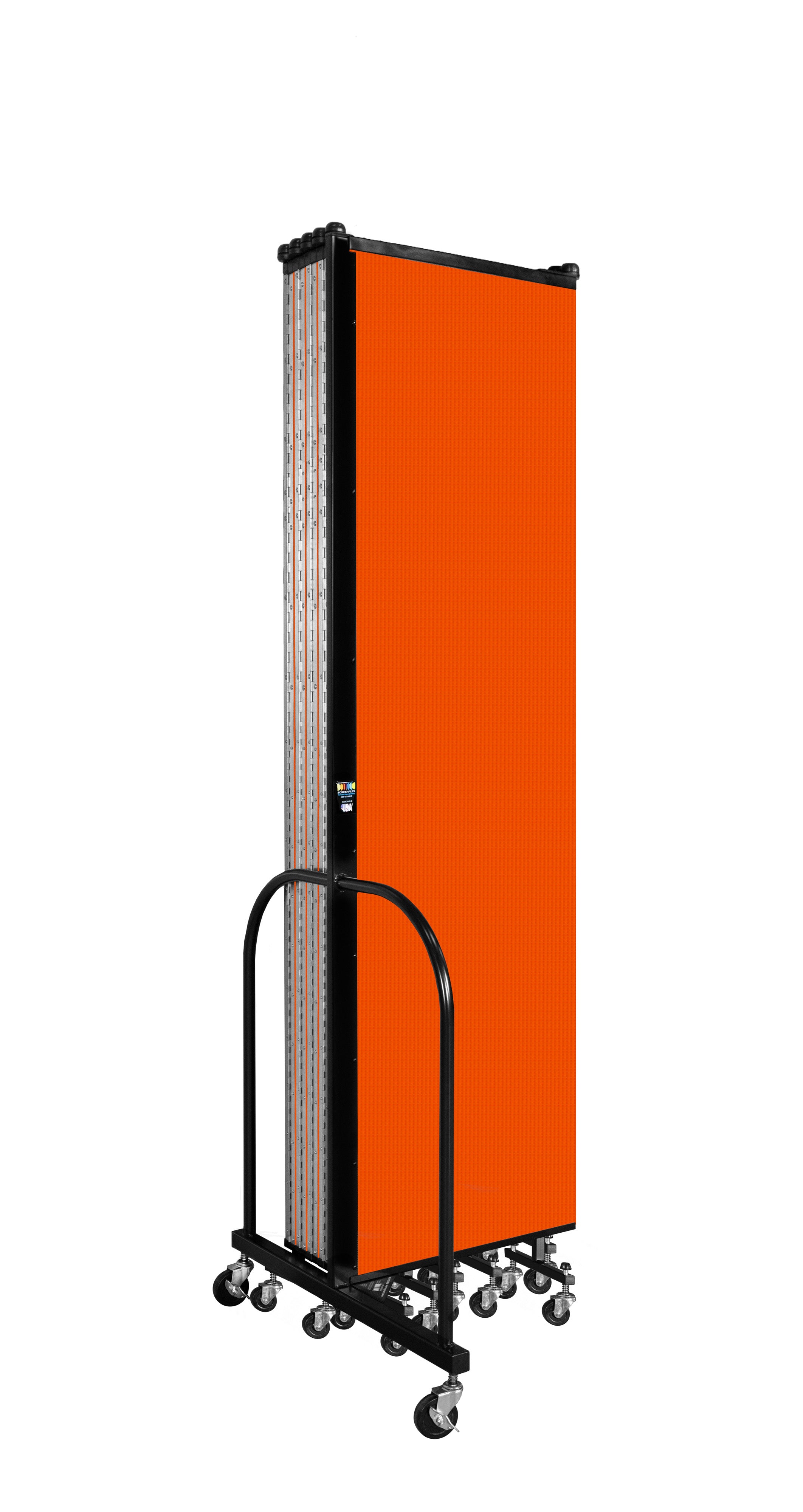 Wallmount Room Divider - 7' 4"H x 20' 2"L - 11 Panel, Orange, Fabric