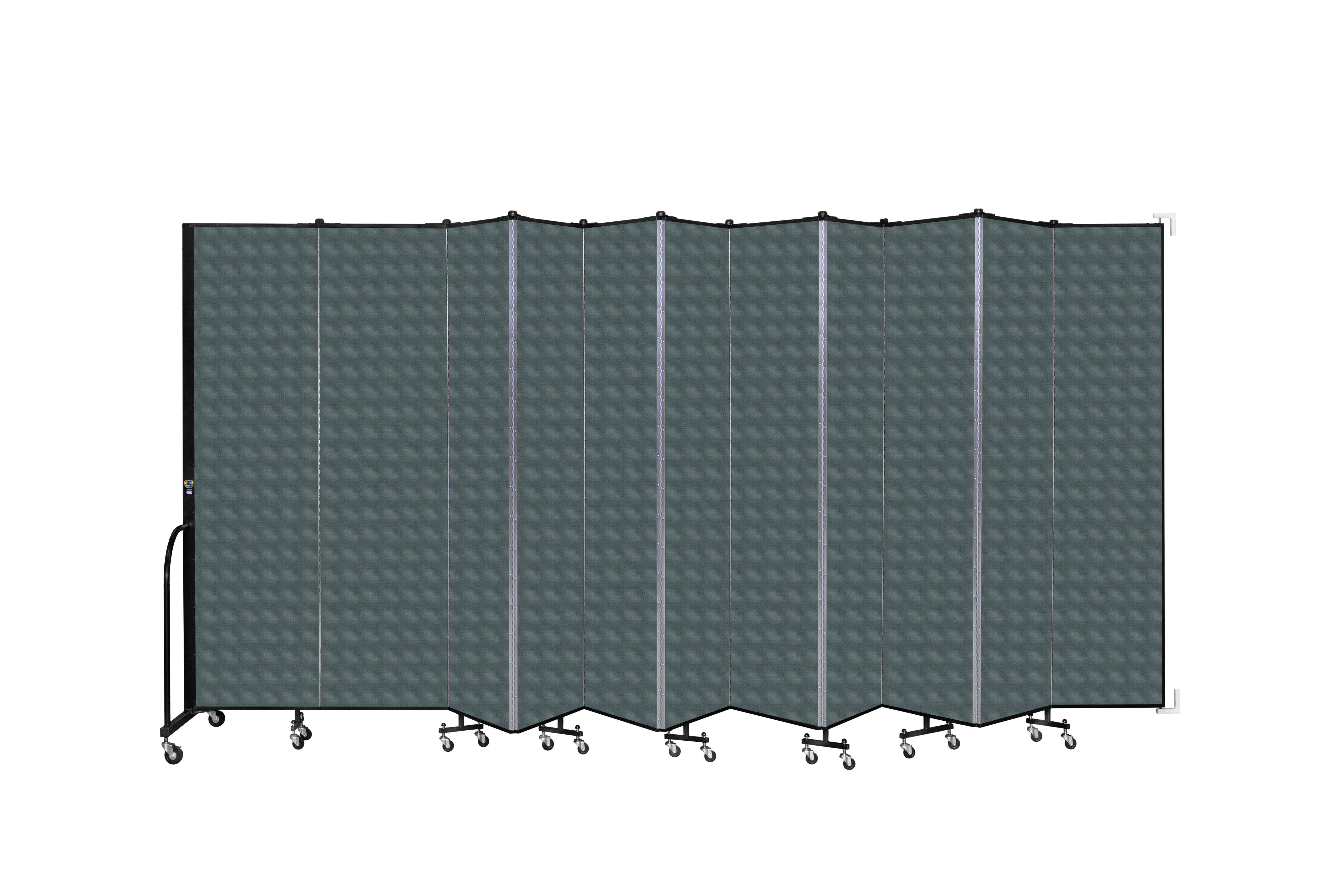 Wallmount Room Divider - 7' 4"H x 20' 2"L - 11 Panel, Mallard, Fabric