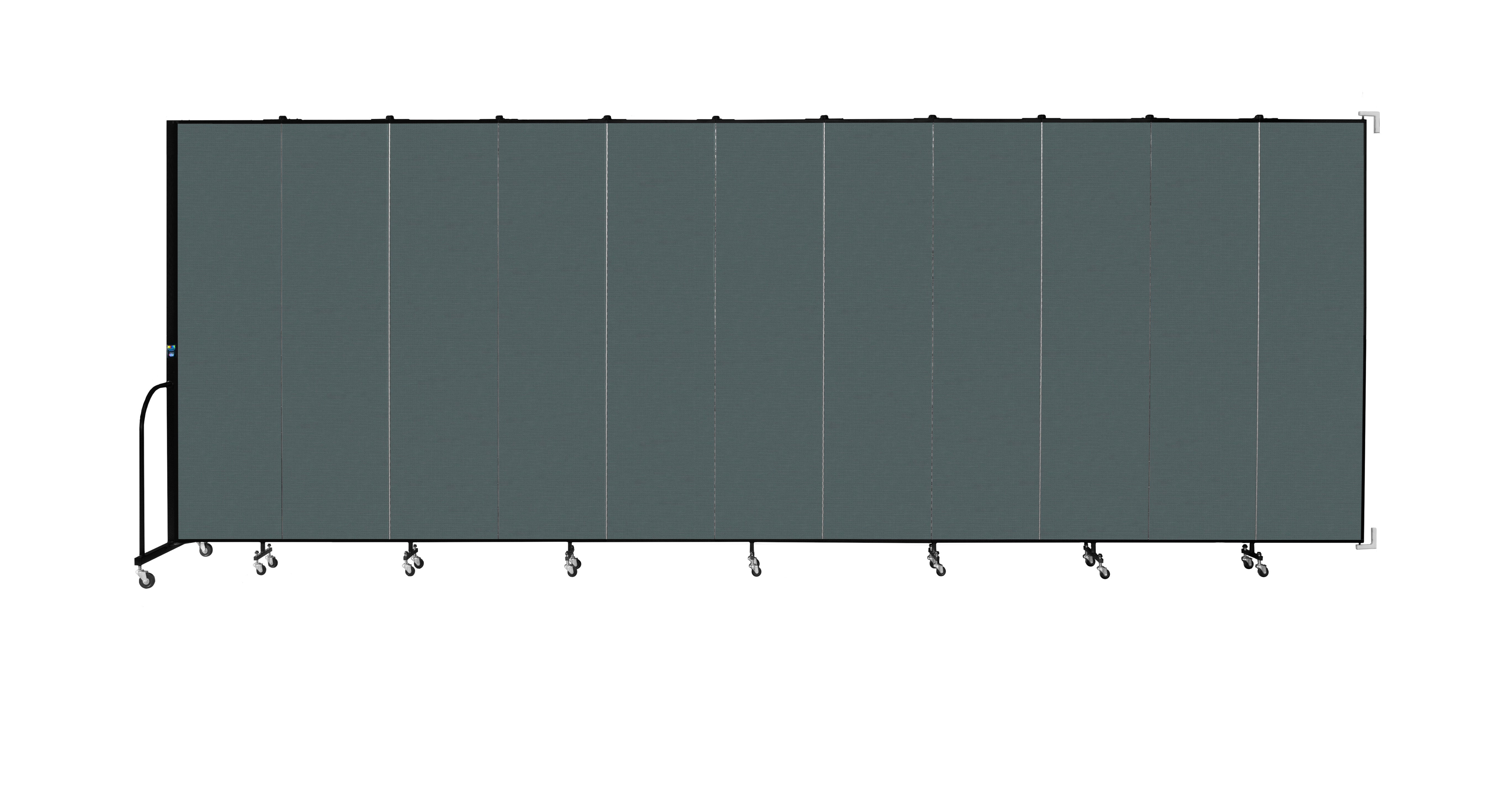Wallmount Room Divider - 7' 4"H x 20' 2"L - 11 Panel, Mallard, Fabric