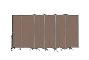 Wallmount Room Divider - 7' 4"H x 20' 2"L - 11 Panel, Walnut, Fabric