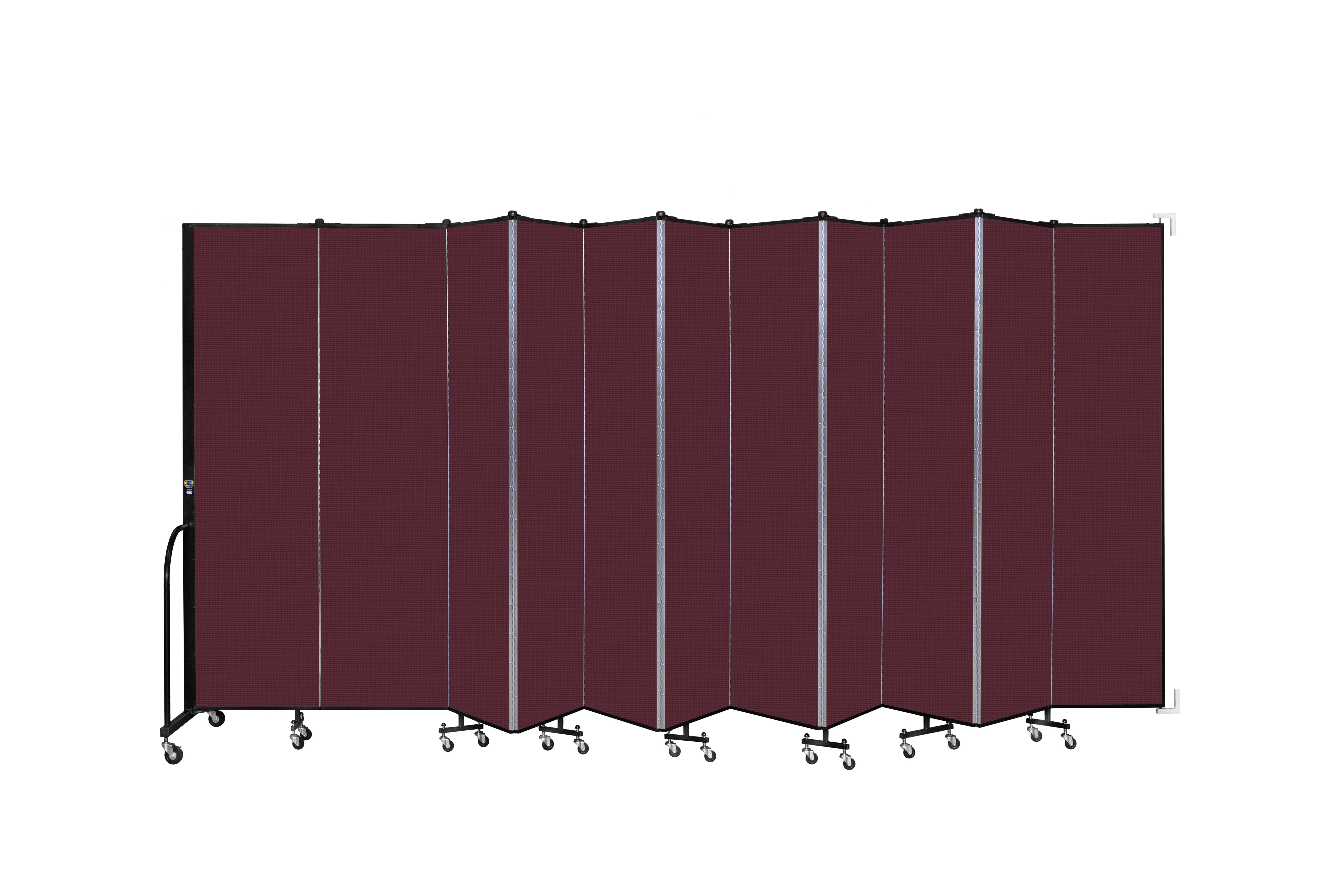 Wallmount Room Divider - 7' 4"H x 20' 2"L - 11 Panel, Purple, Fabric