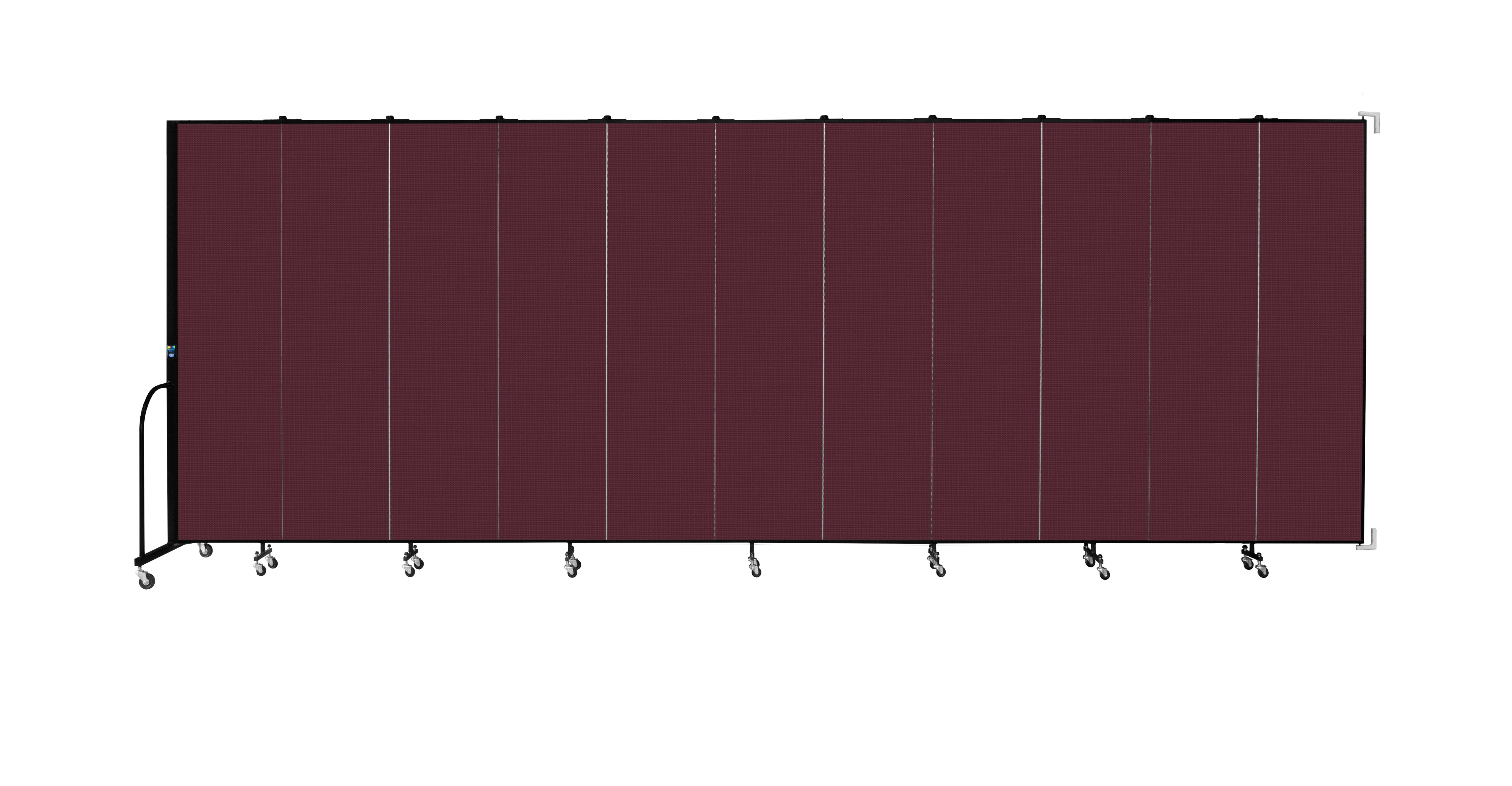 Wallmount Room Divider - 7' 4"H x 20' 2"L - 11 Panel, Purple, Fabric