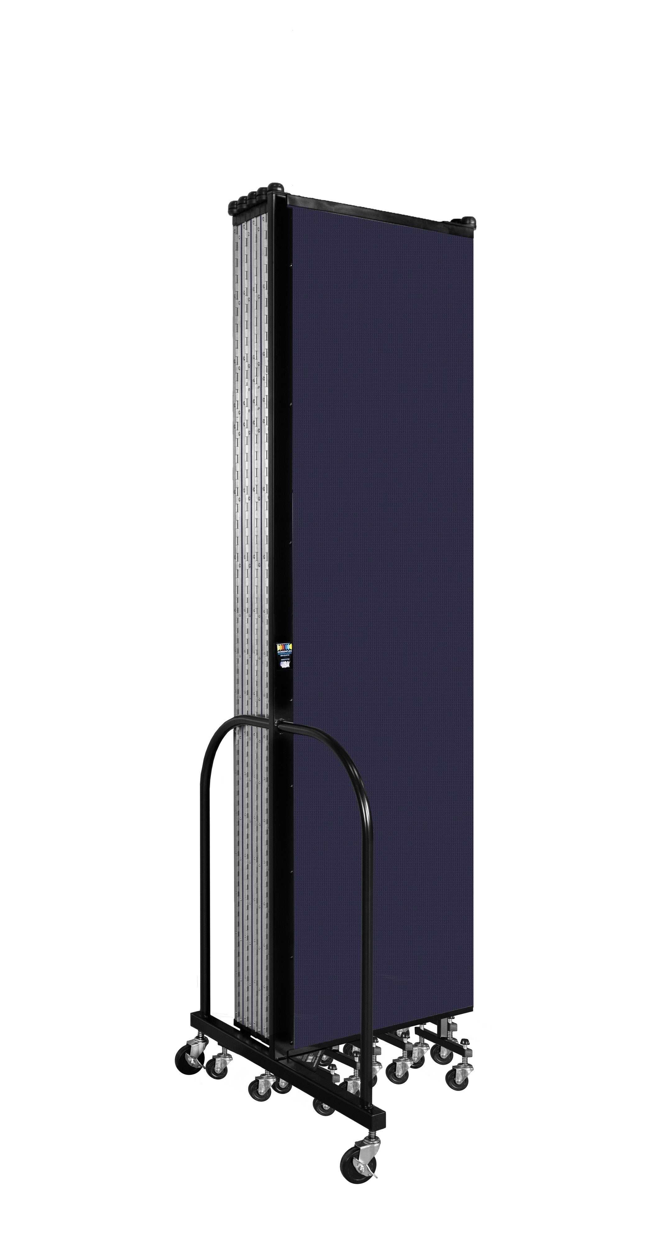 Wallmount Room Divider - 7' 4"H x 20' 2"L - 11 Panel, Navy, Fabric