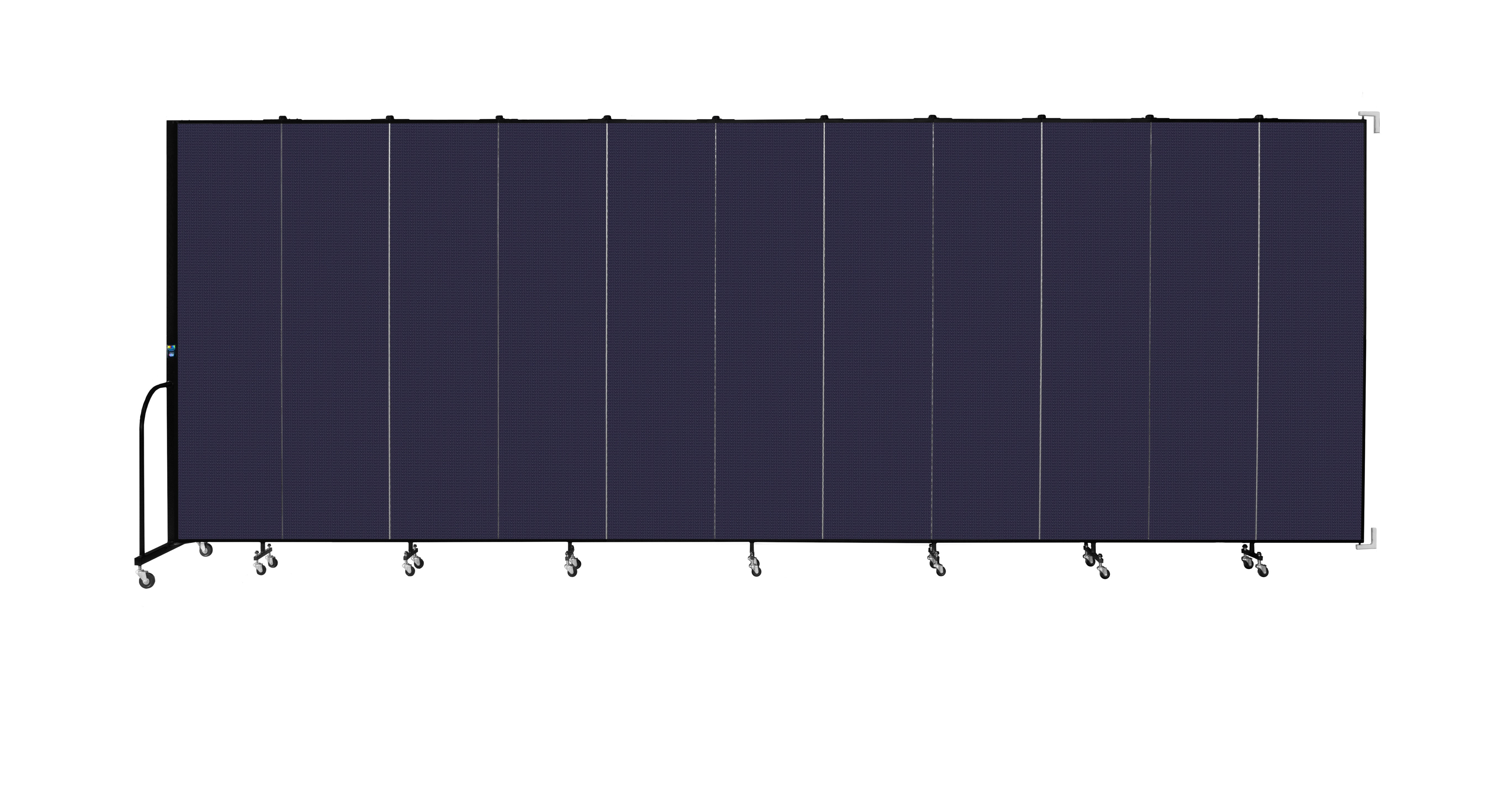 Wallmount Room Divider - 7' 4"H x 20' 2"L - 11 Panel, Navy, Fabric