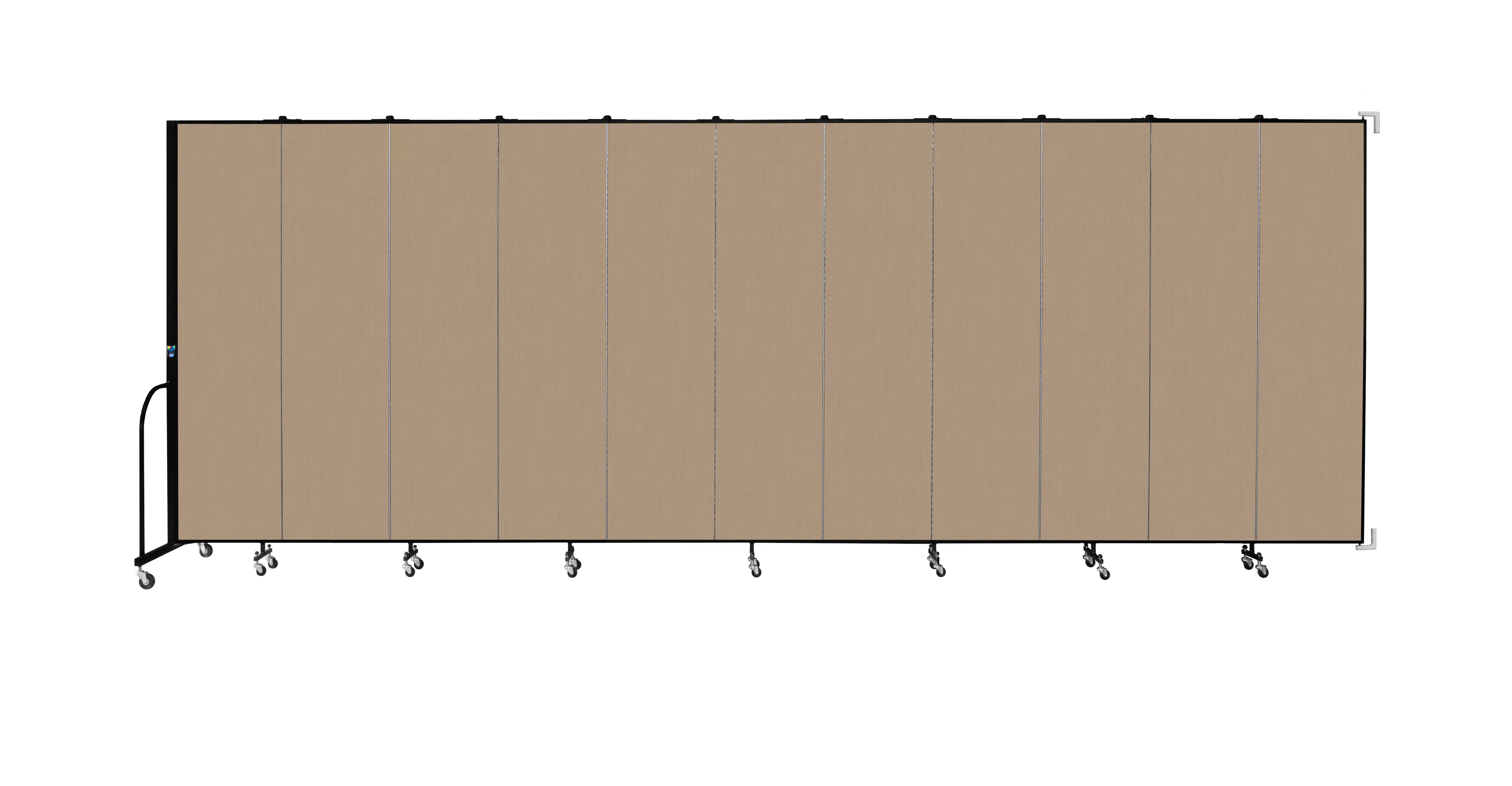 Wallmount Room Divider - 7' 4"H x 20' 2"L - 11 Panel, Desert, Fabric