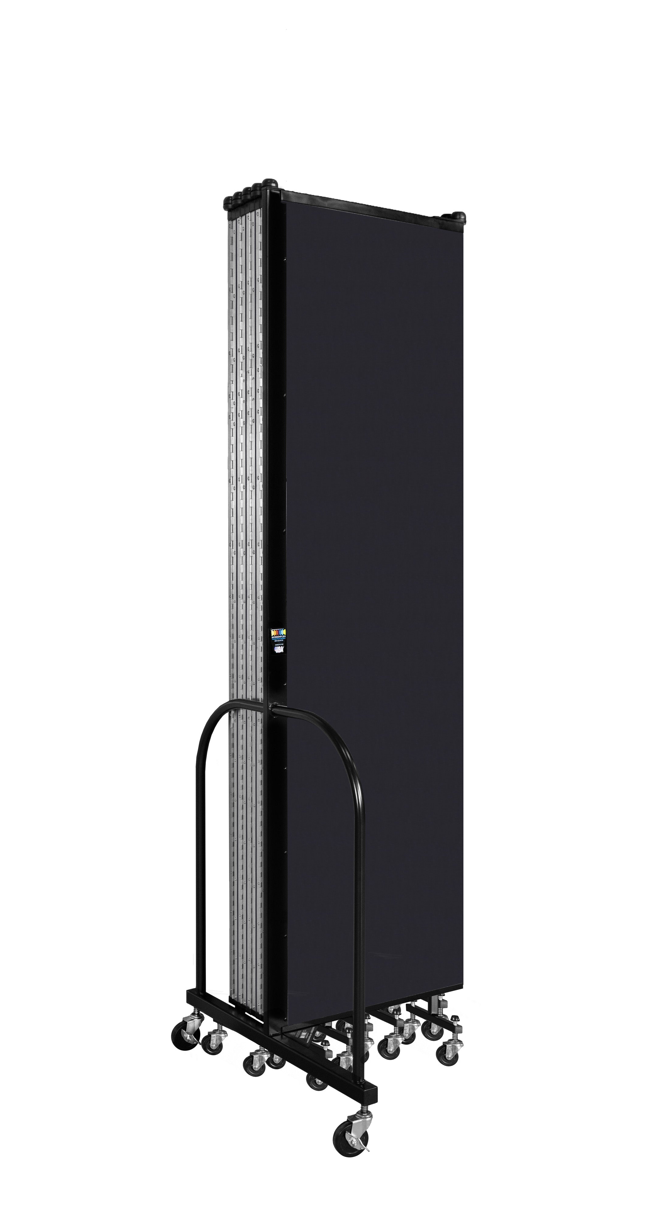 Wallmount Room Divider - 7' 4"H x 20' 2"L - 11 Panel, Black, Fabric