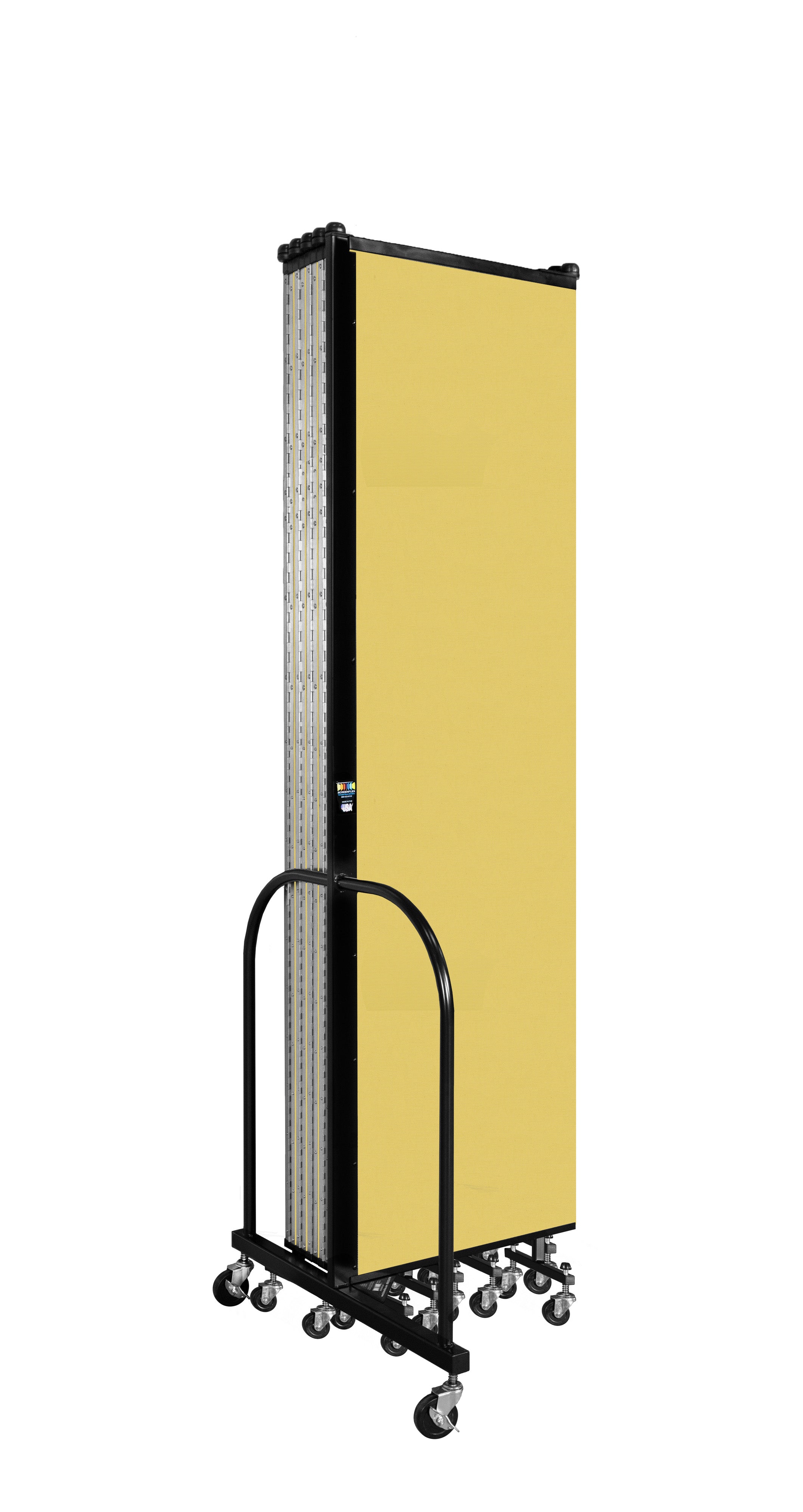 Wallmount Room Divider - 7' 4"H x 20' 2"L - 11 Panel, Primary Yellow, Fabric