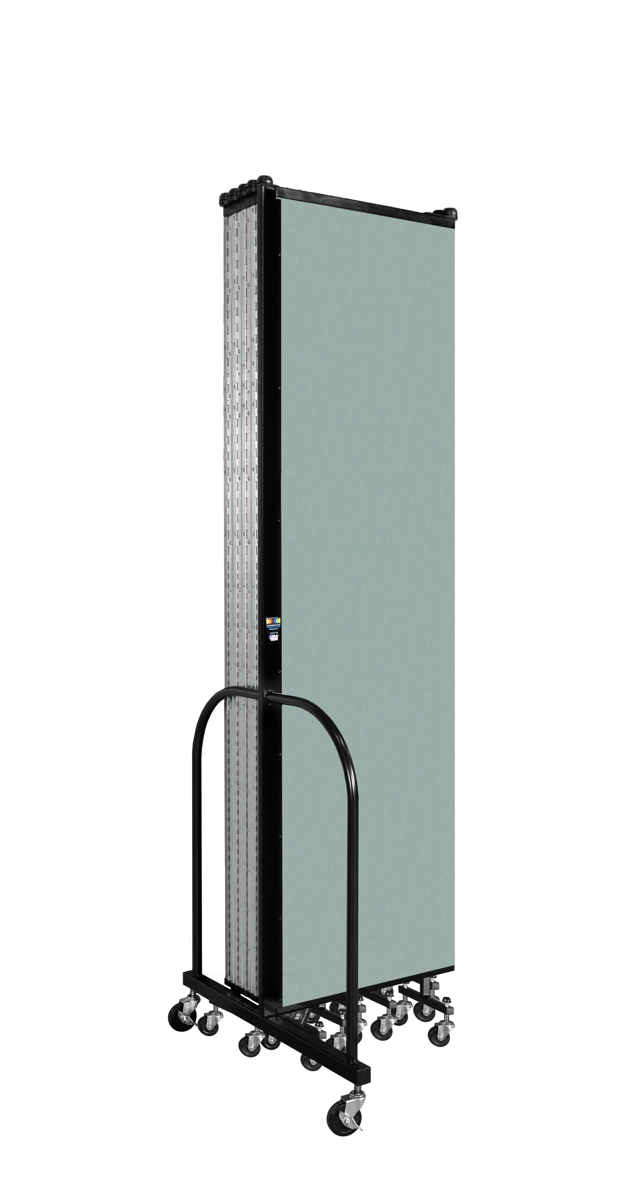 Wallmount Room Divider - 7' 4"H x 20' 2"L - 11 Panel, Sea Green, Fabric