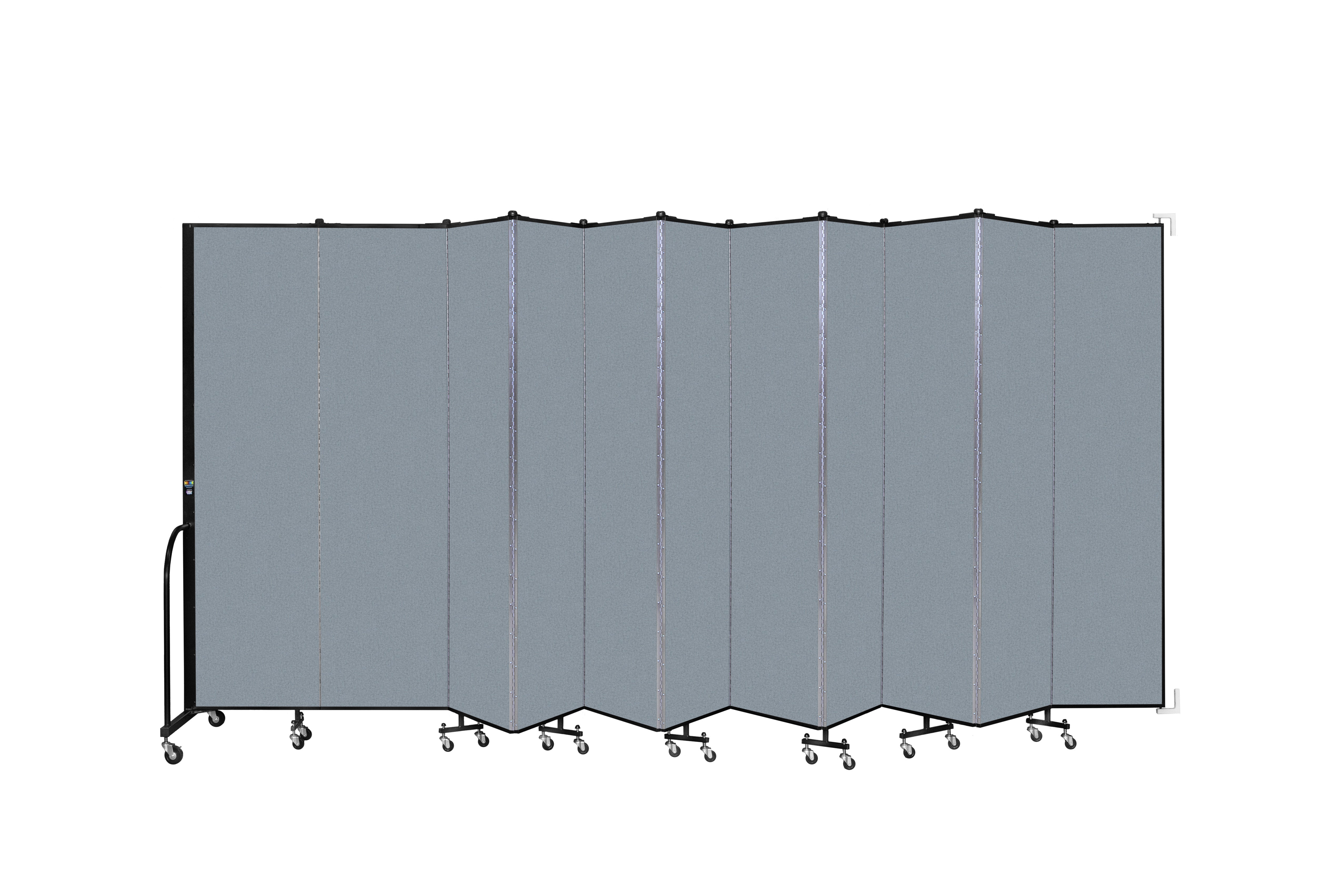 Wallmount Room Divider - 7' 4"H x 20' 2"L - 11 Panel, Blue Tide, Vinyl