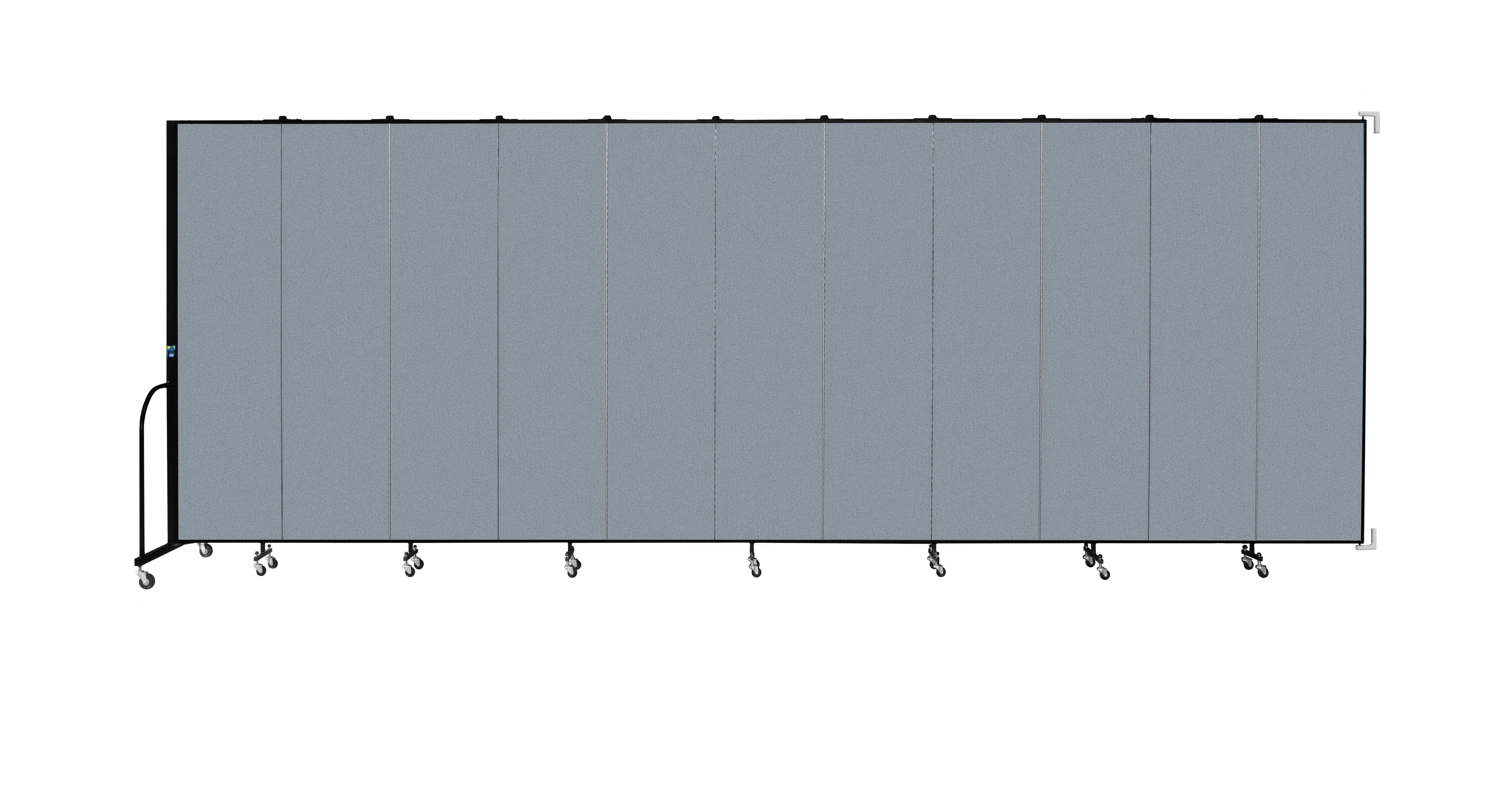 Wallmount Room Divider - 7' 4"H x 20' 2"L - 11 Panel, Blue Tide, Vinyl