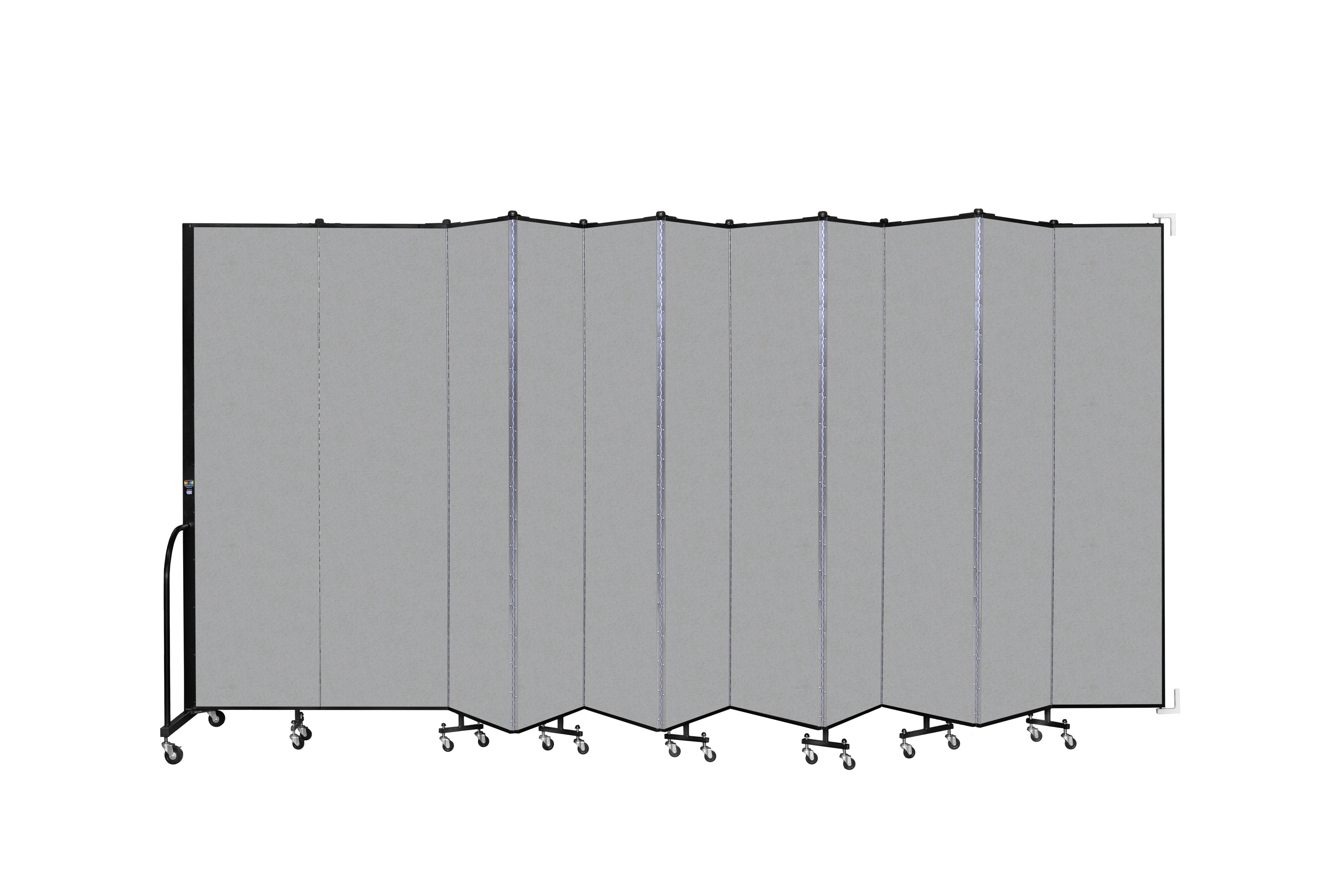 Wallmount Room Divider - 7' 4"H x 20' 2"L - 11 Panel, Granite, Vinyl