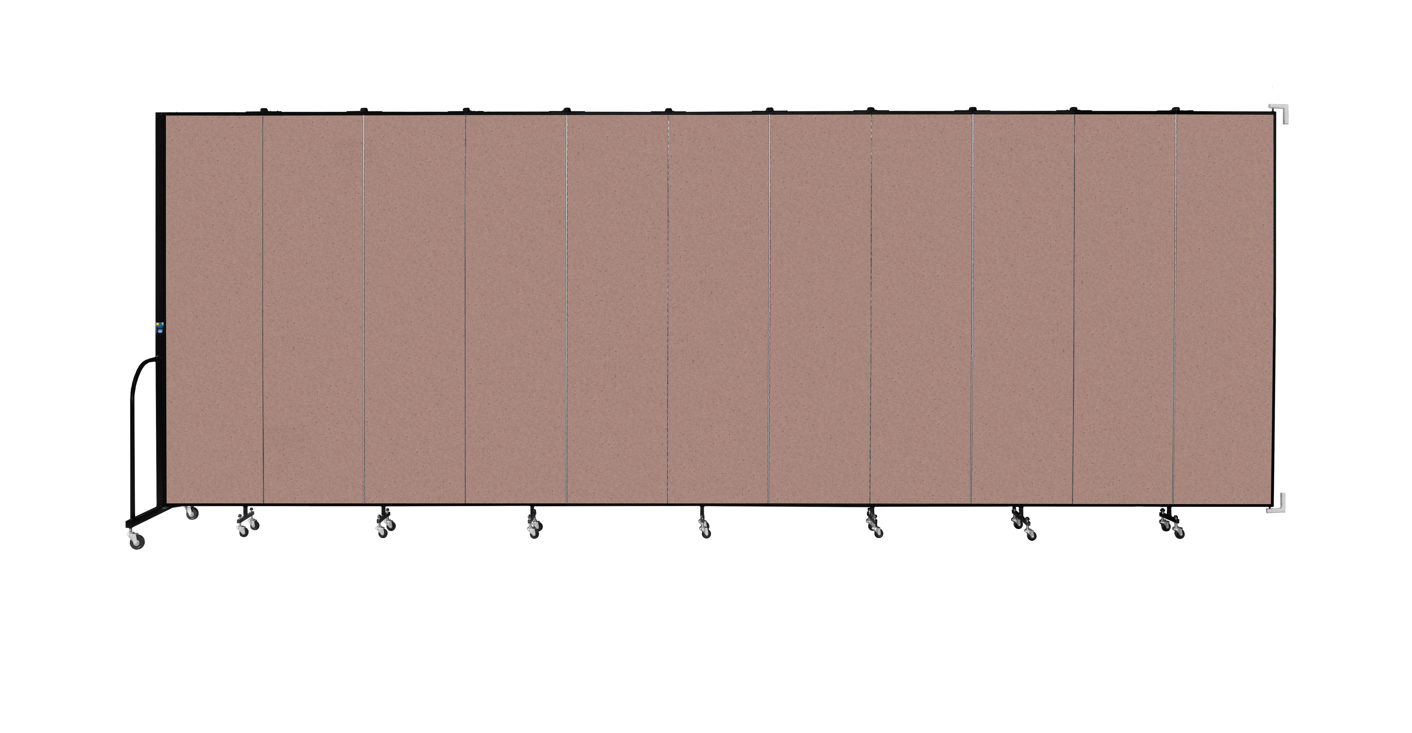 Wallmount Room Divider - 7' 4"H x 20' 2"L - 11 Panel, Rasberry, Vinyl
