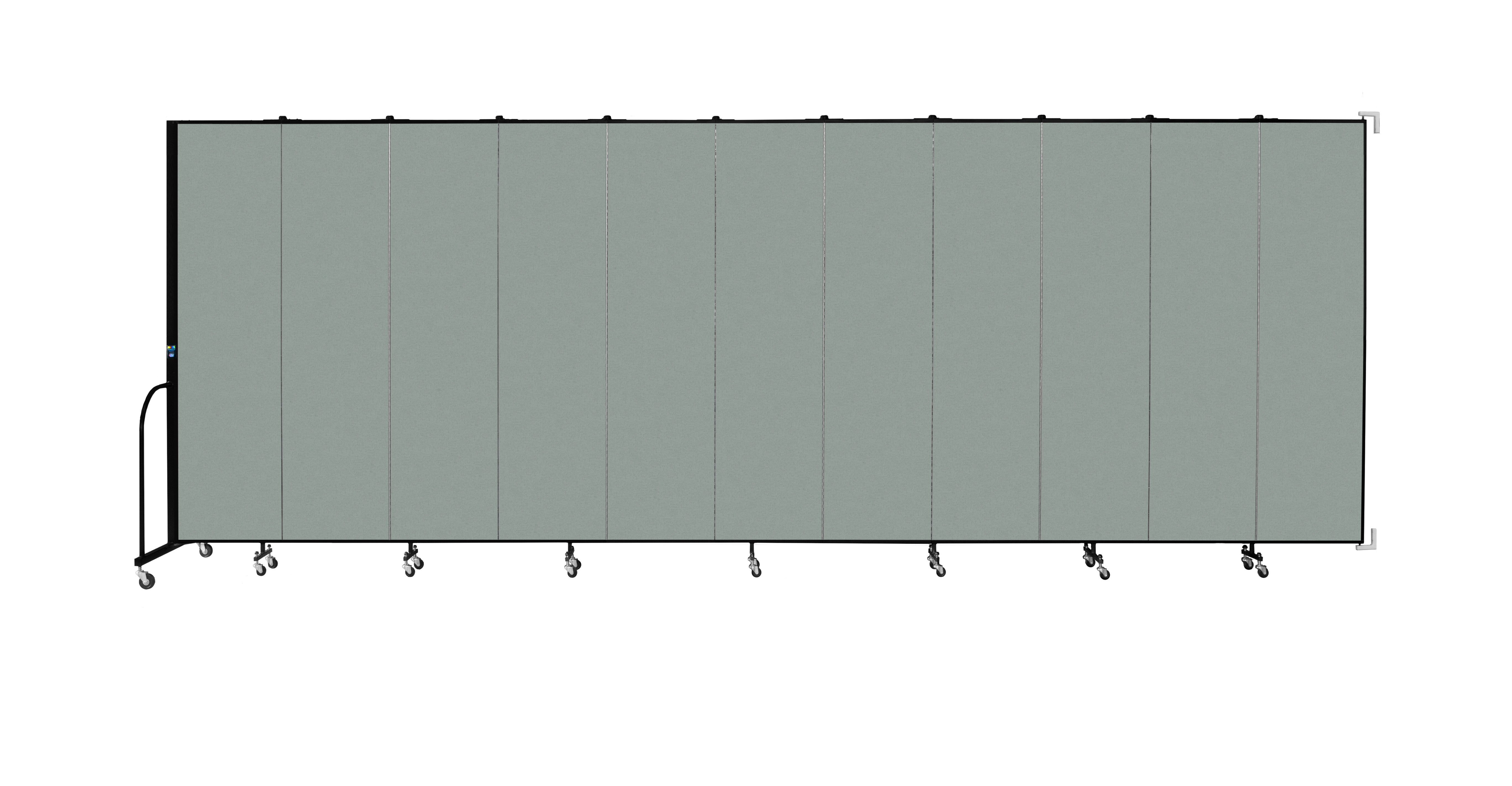 Wallmount Room Divider - 7' 4"H x 20' 2"L - 11 Panel, Mint, Vinyl