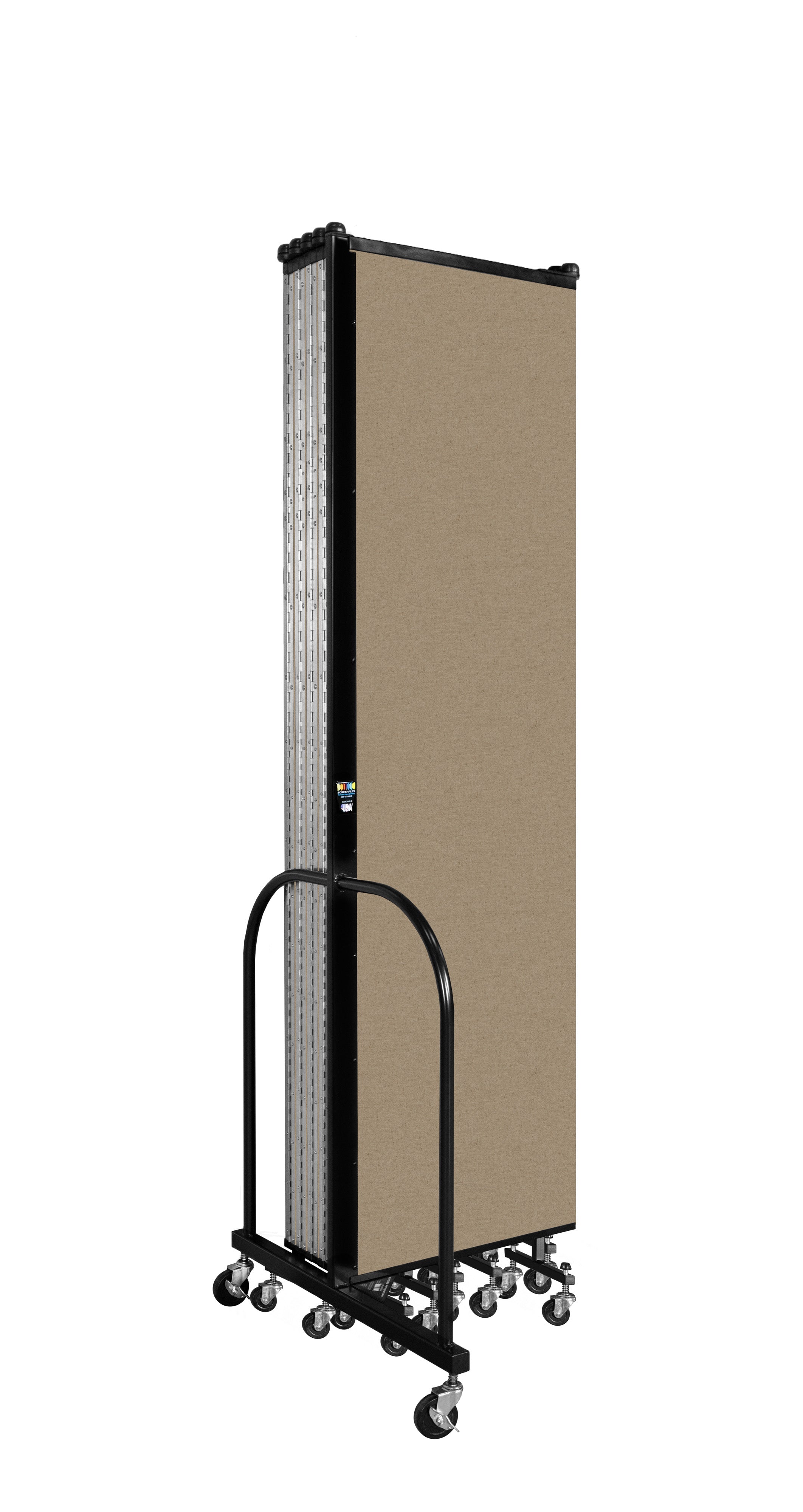 Wallmount Room Divider - 7' 4"H x 20' 2"L - 11 Panel, Sandalwood, Vinyl
