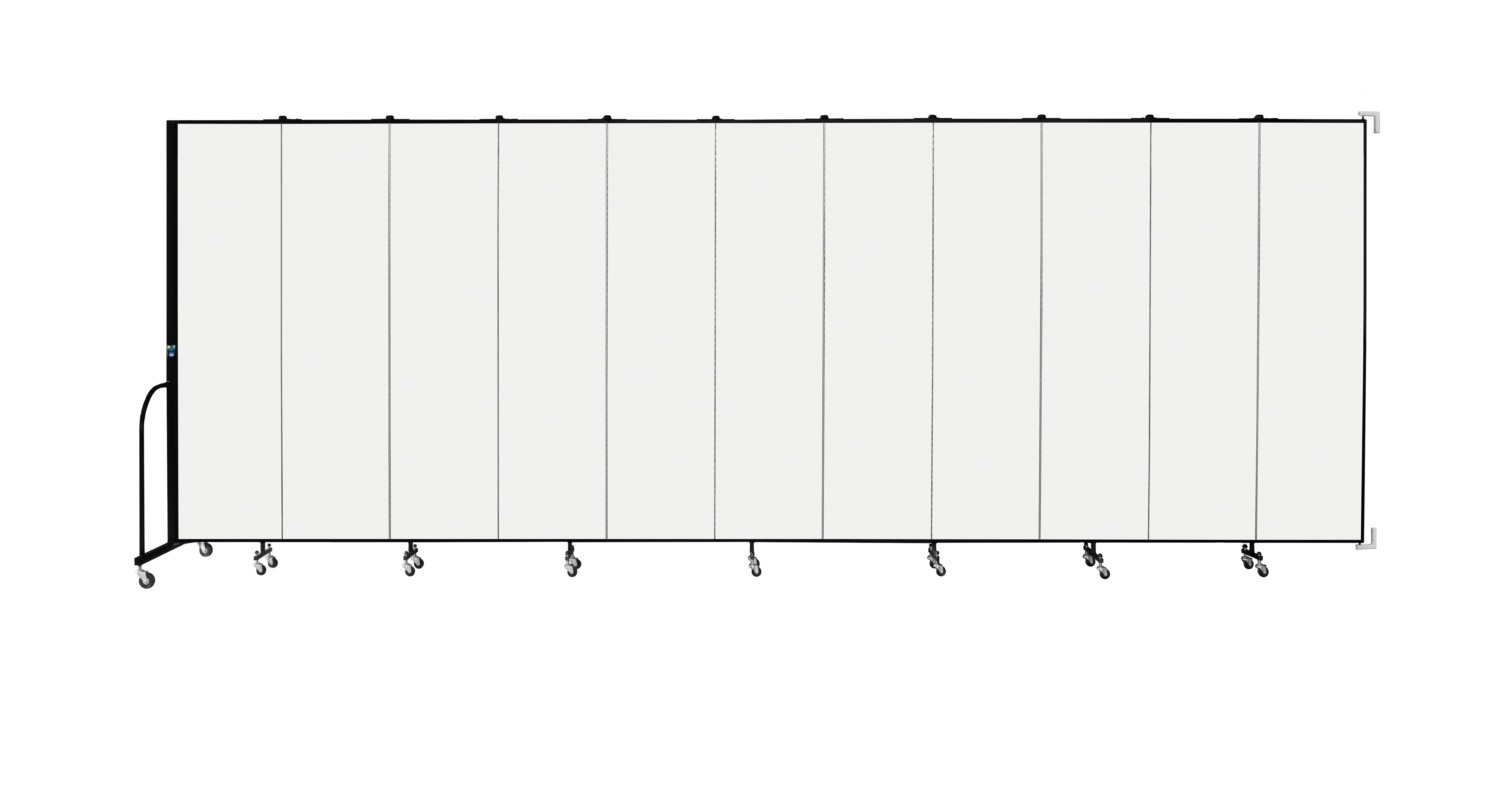Wallmount Room Divider - 7' 4"H x 20' 2"L - 11 Panel, Ice, Vinyl