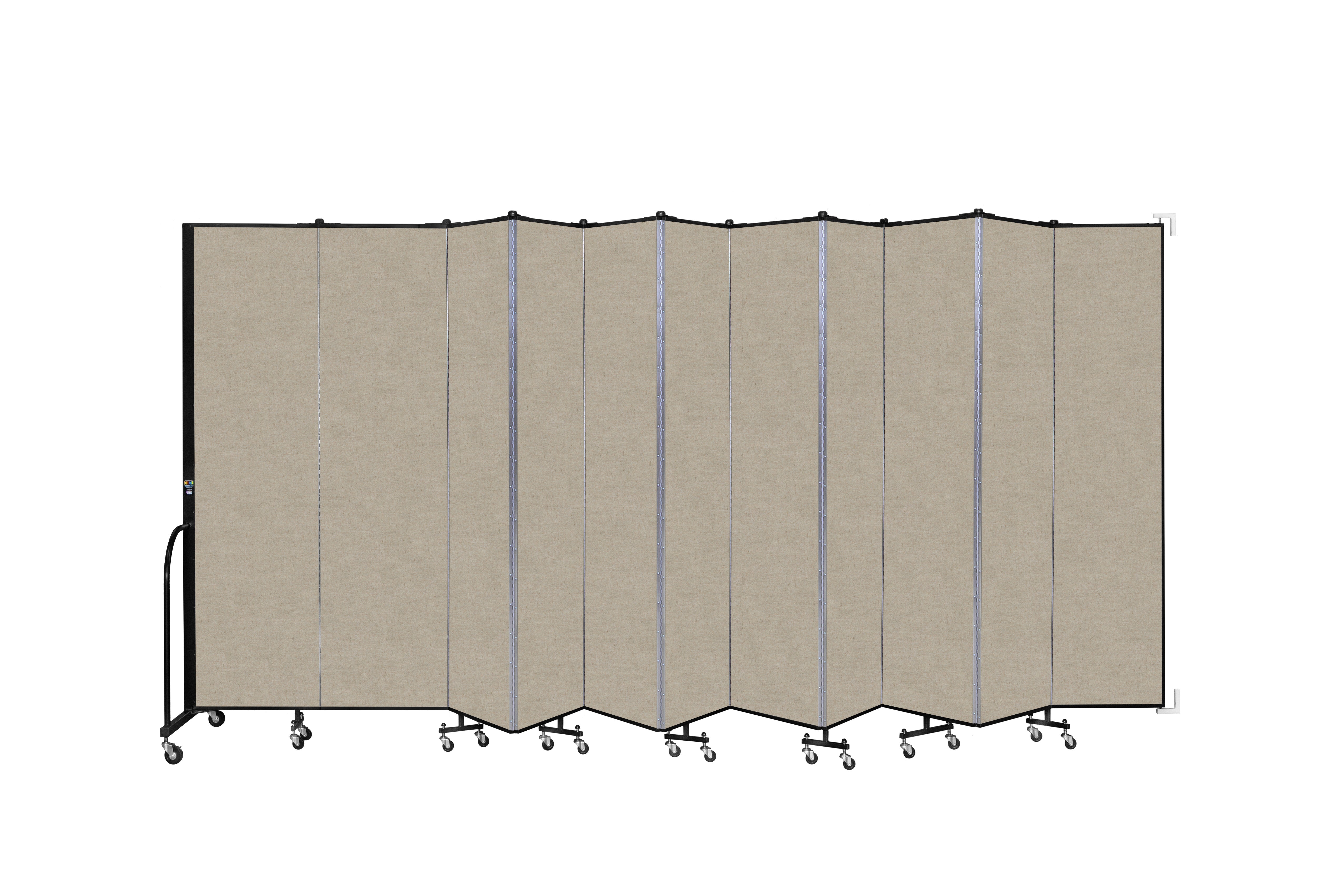 Wallmount Room Divider - 7' 4"H x 20' 2"L - 11 Panel, Hazelnut, Vinyl