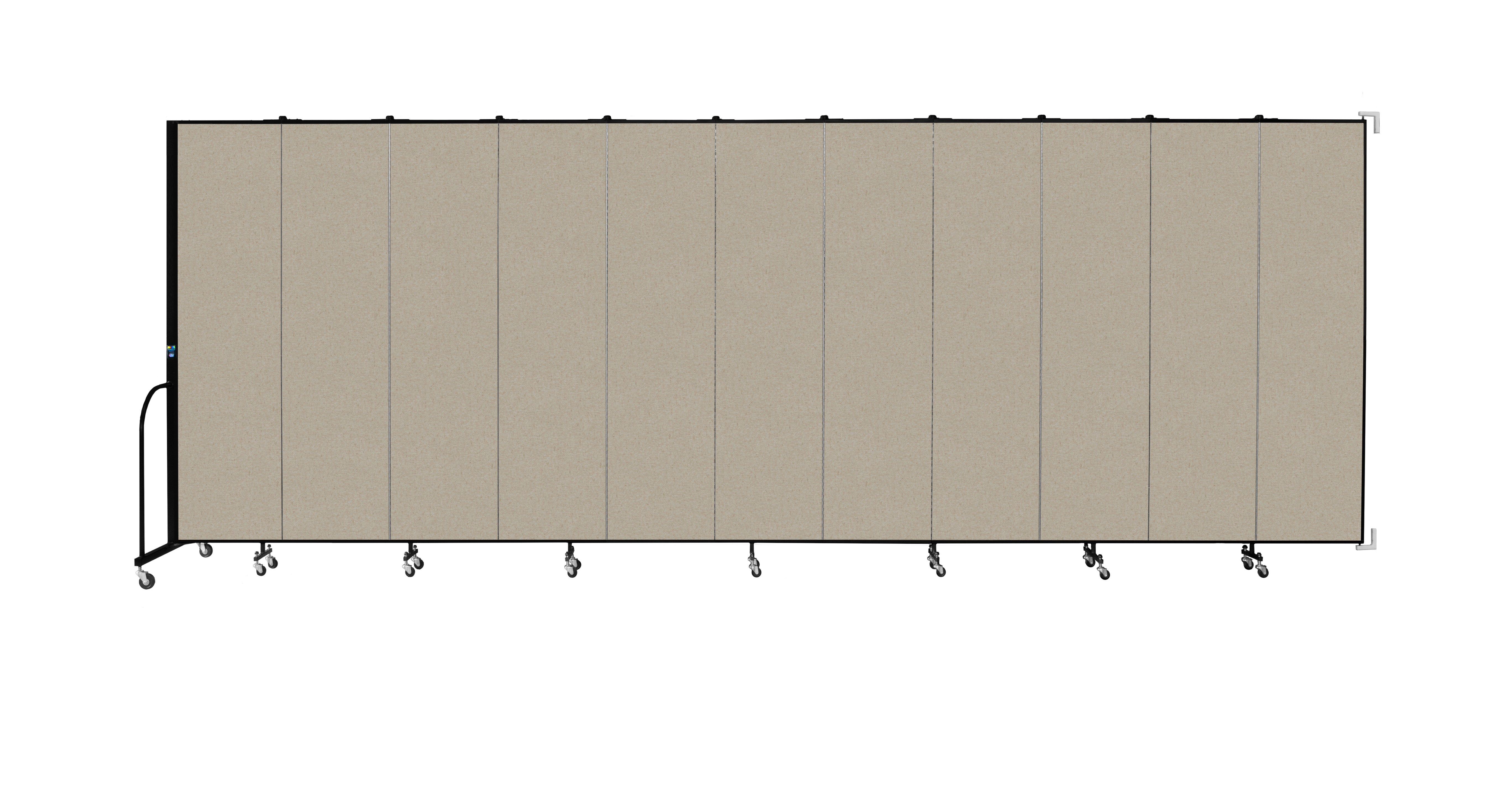 Wallmount Room Divider - 7' 4"H x 20' 2"L - 11 Panel, Hazelnut, Vinyl
