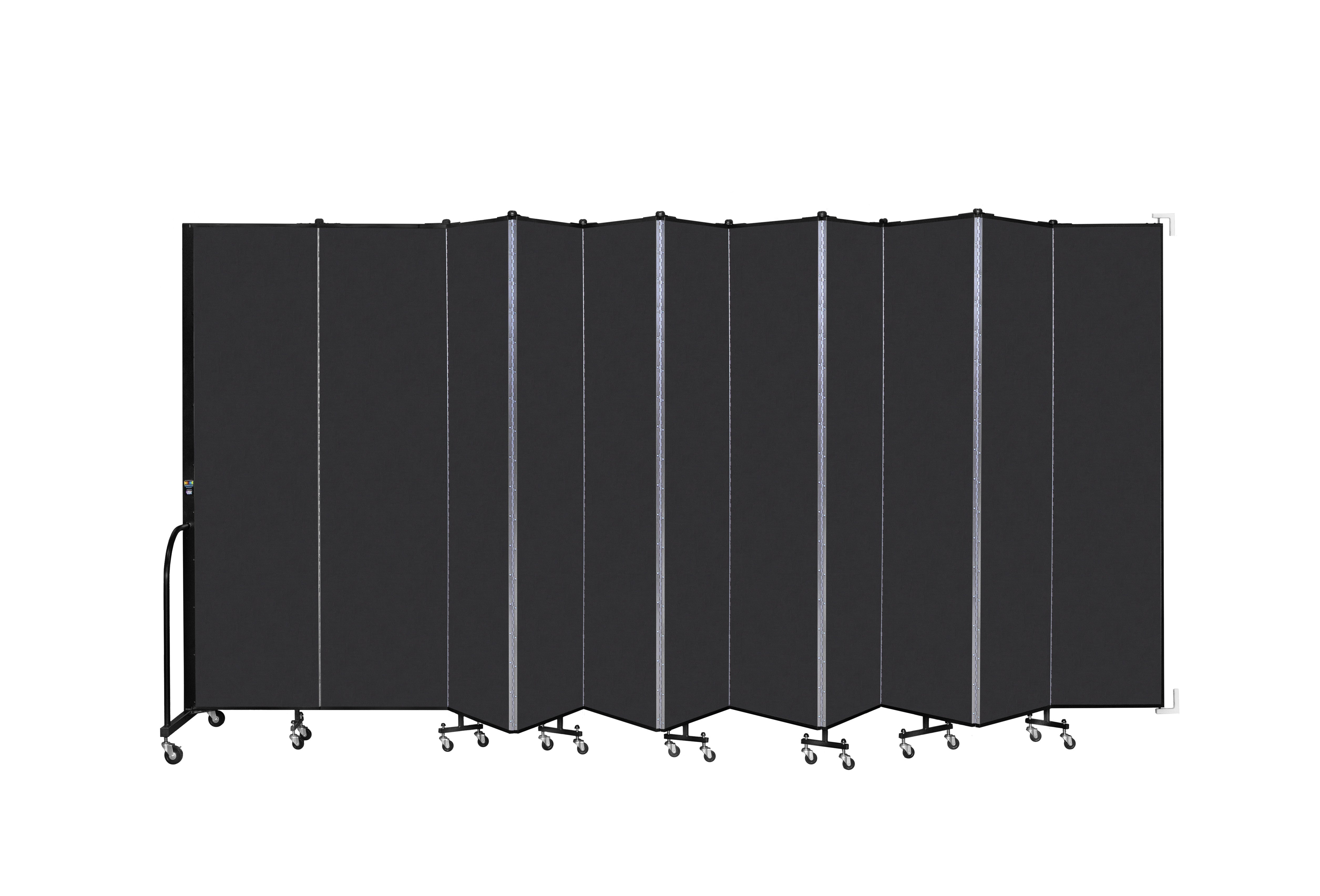 Wallmount Room Divider - 7' 4"H x 20' 2"L - 11 Panel, Coal, Vinyl