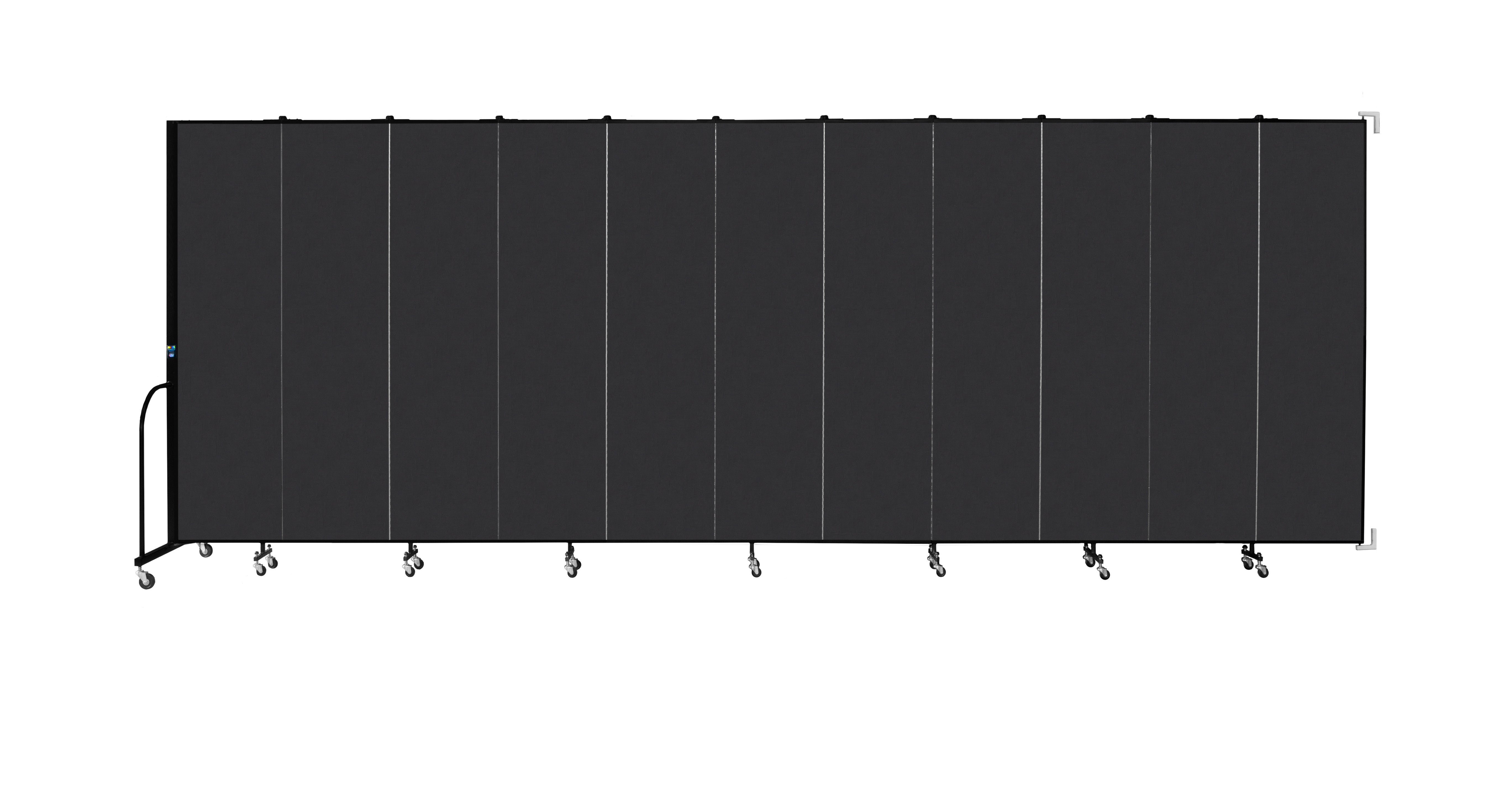 Wallmount Room Divider - 7' 4"H x 20' 2"L - 11 Panel, Coal, Vinyl