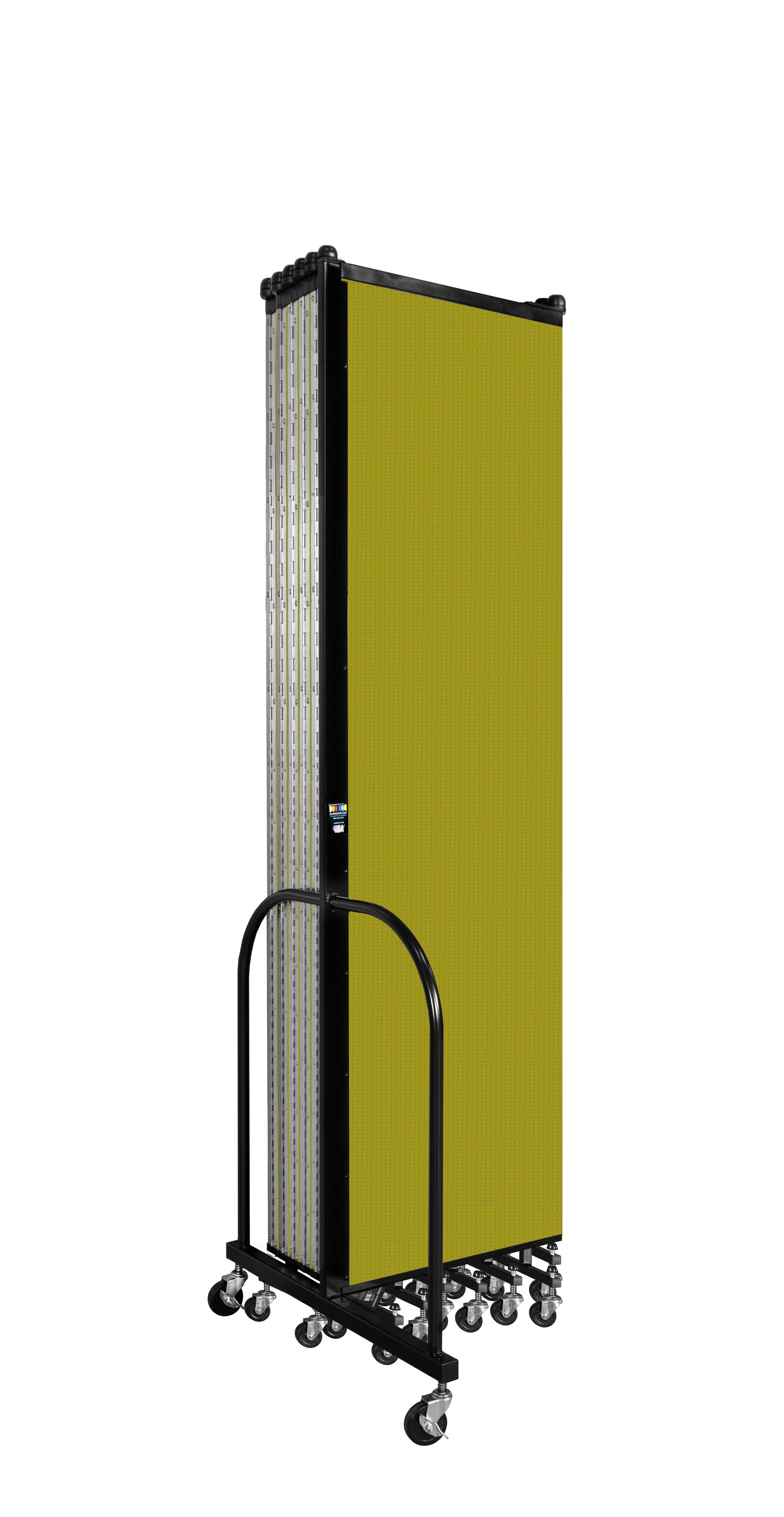 Wallmount Room Divider - 7' 4"H x 23' 10" - 13 Panel, Apple Green, Fabric
