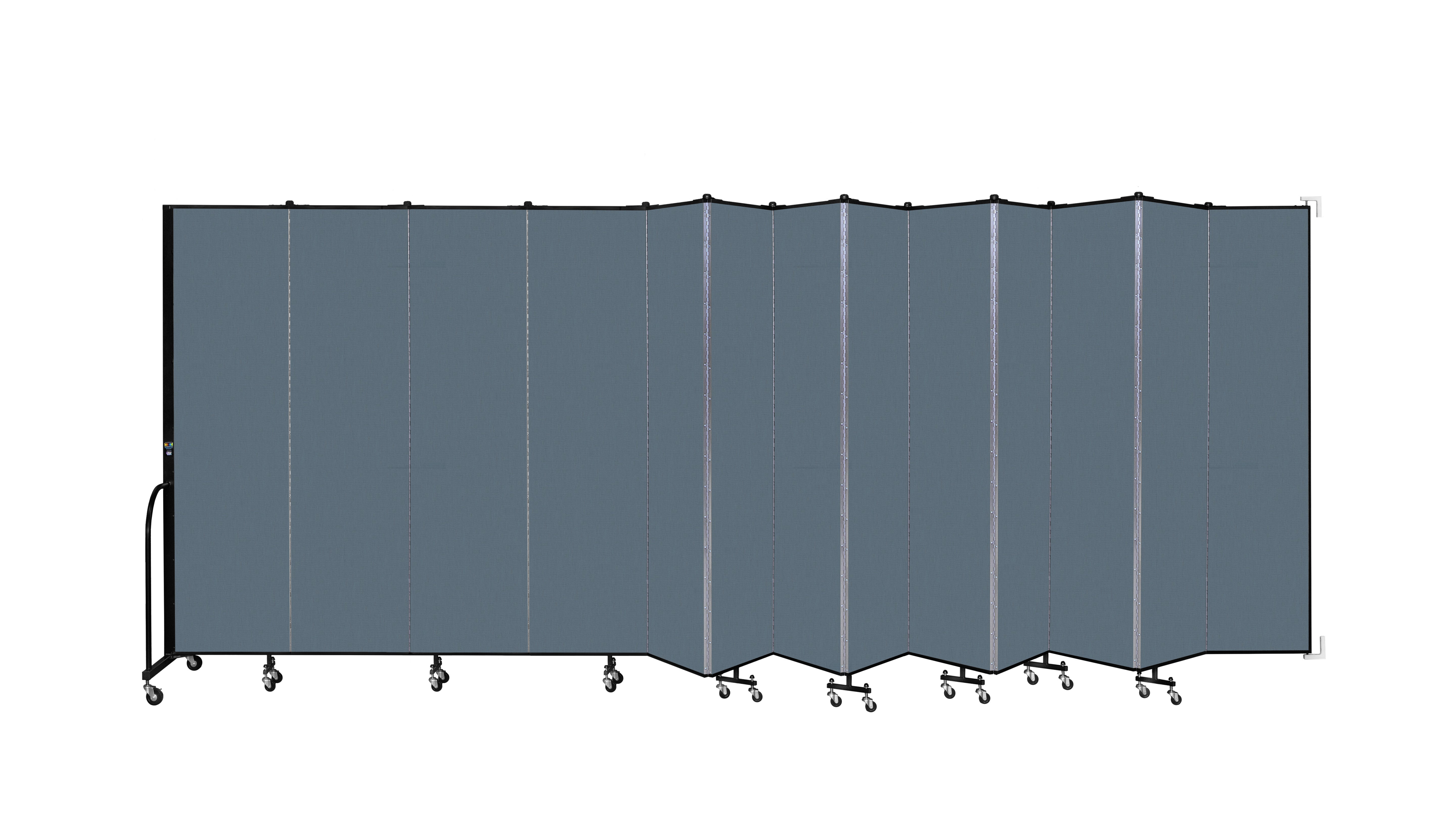 Wallmount Room Divider - 7' 4"H x 23' 10" - 13 Panel, Lake, Fabric
