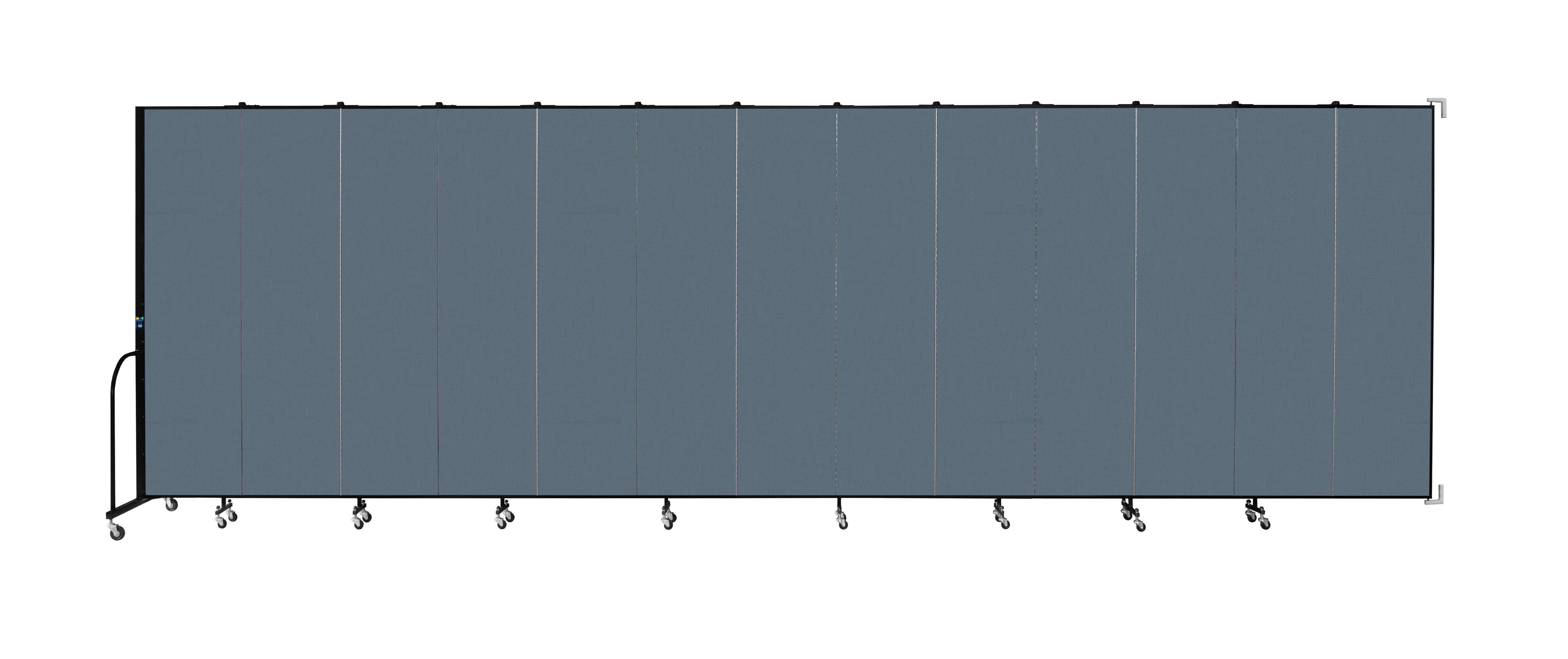 Wallmount Room Divider - 7' 4"H x 23' 10" - 13 Panel, Lake, Fabric