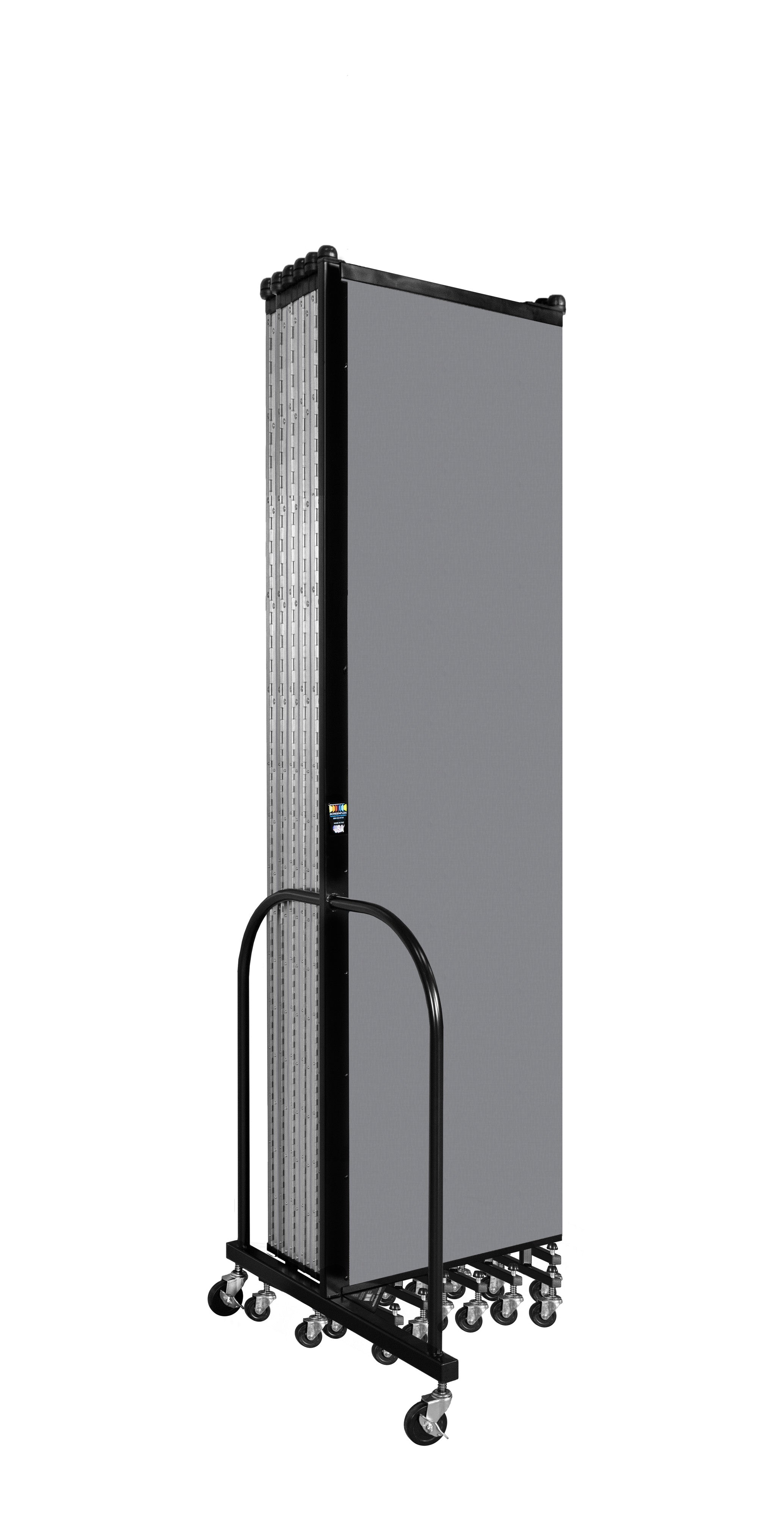 Wallmount Room Divider - 7' 4"H x 23' 10" - 13 Panel, Stone, Fabric