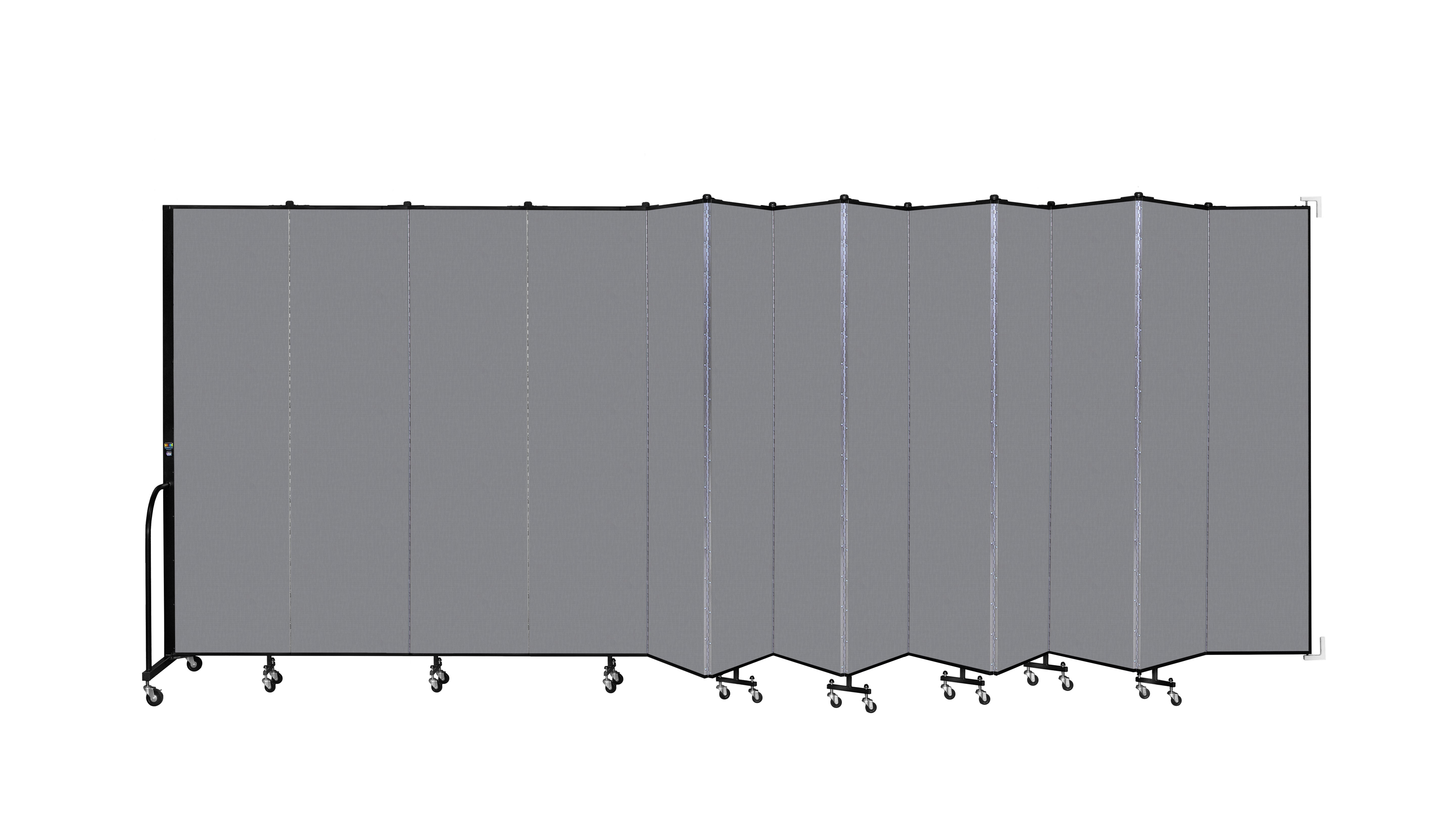 Wallmount Room Divider - 7' 4"H x 23' 10" - 13 Panel, Stone, Fabric