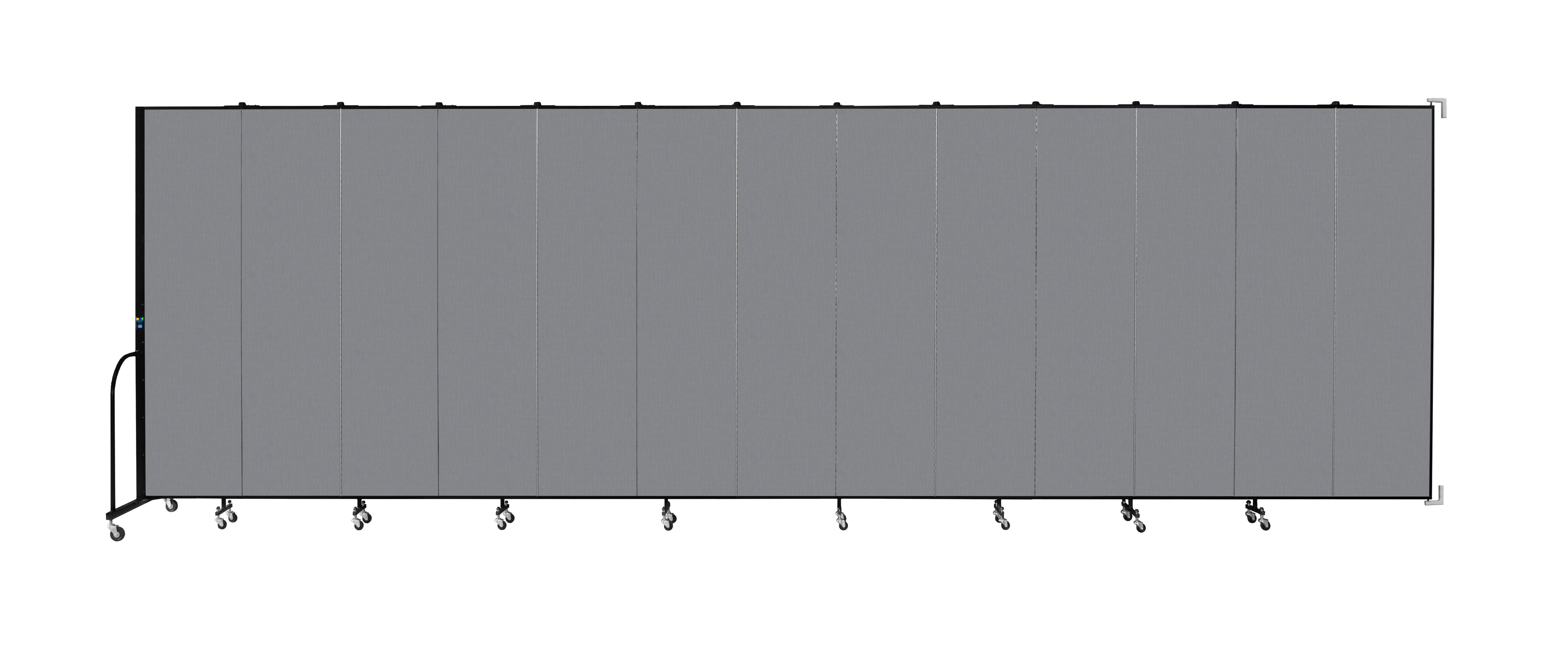 Wallmount Room Divider - 7' 4"H x 23' 10" - 13 Panel, Stone, Fabric