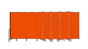 Wallmount Room Divider - 7' 4"H x 23' 10" - 13 Panel, Orange, Fabric