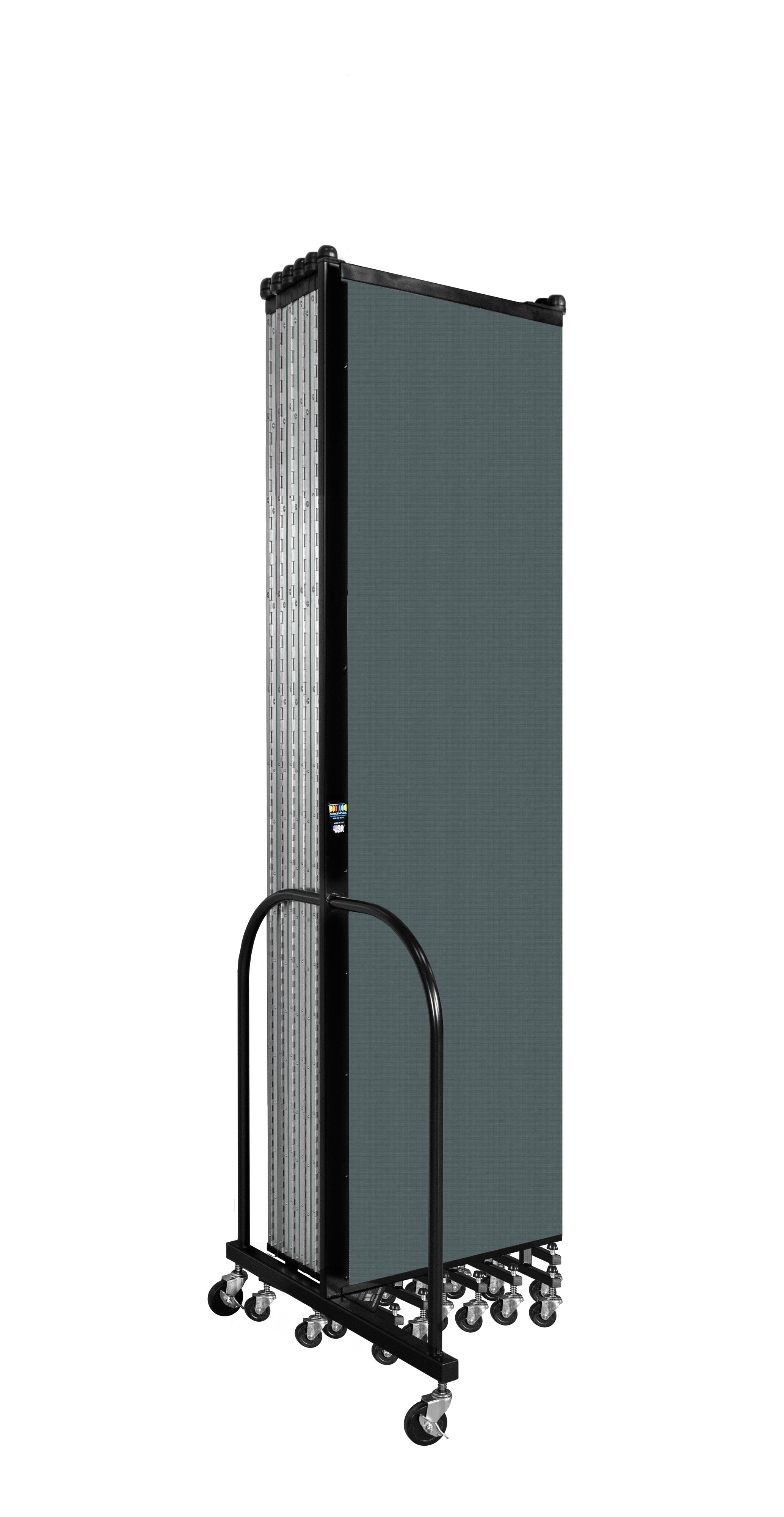 Wallmount Room Divider - 7' 4"H x 23' 10" - 13 Panel, Mallard, Fabric