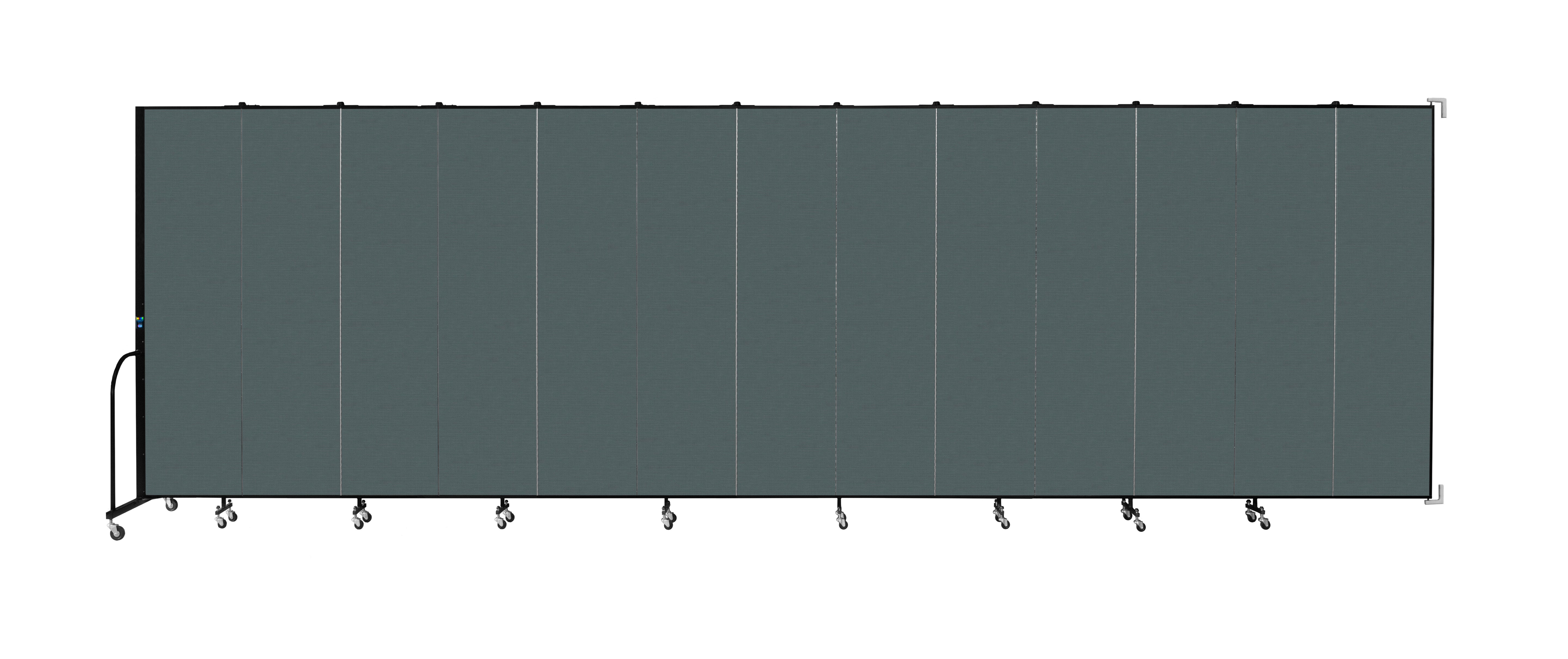Wallmount Room Divider - 7' 4"H x 23' 10" - 13 Panel, Mallard, Fabric
