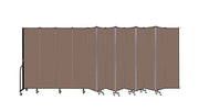 Wallmount Room Divider - 7' 4"H x 23' 10" - 13 Panel, Walnut, Fabric