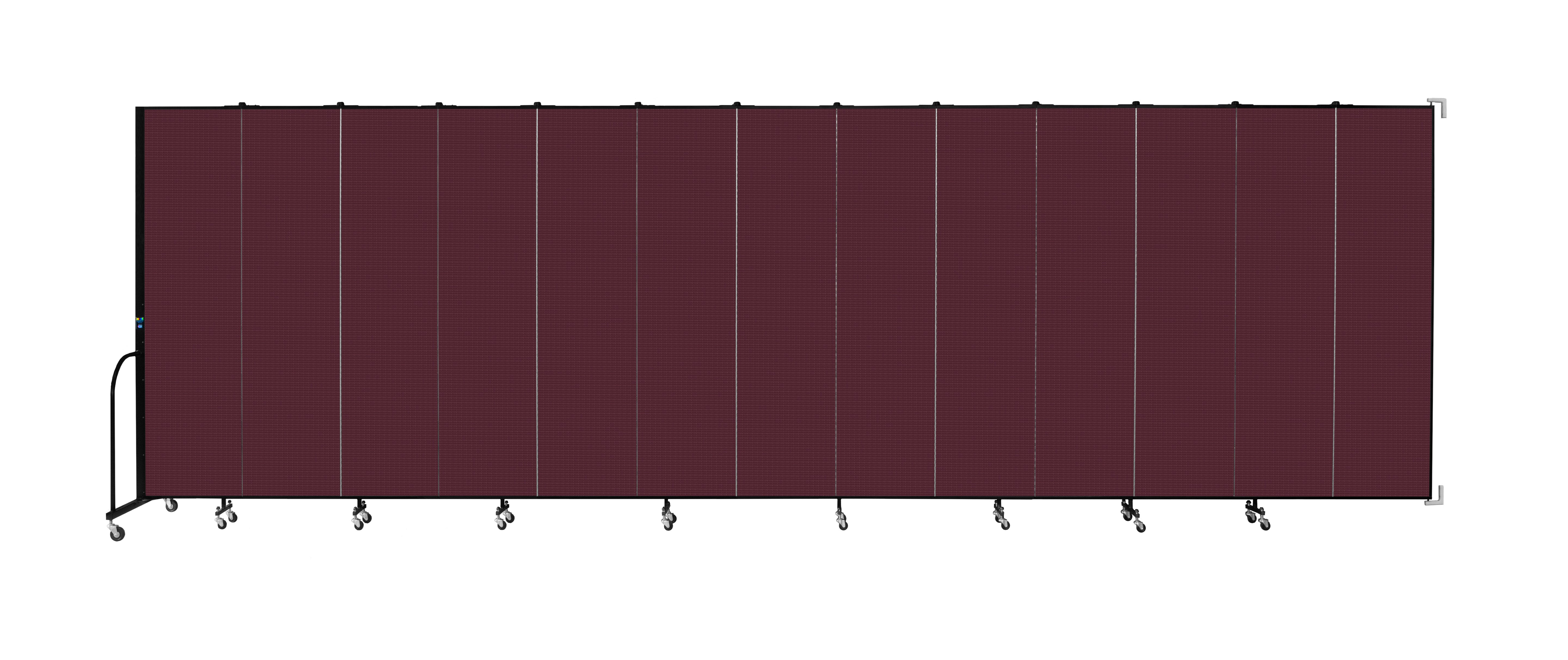 Wallmount Room Divider - 7' 4"H x 23' 10" - 13 Panel, Purple, Fabric
