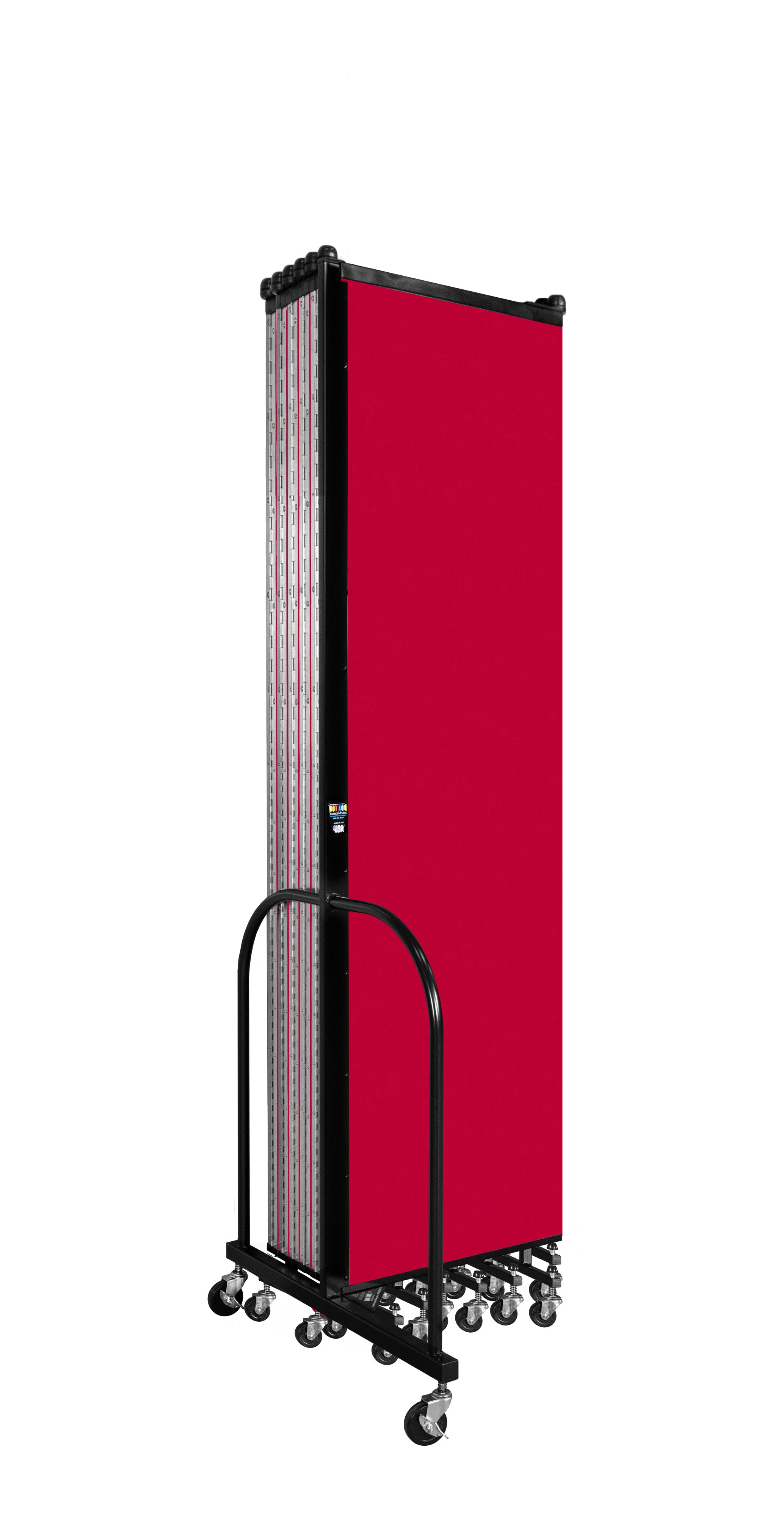 Wallmount Room Divider - 7' 4"H x 23' 10" - 13 Panel, Primary Red, Fabric