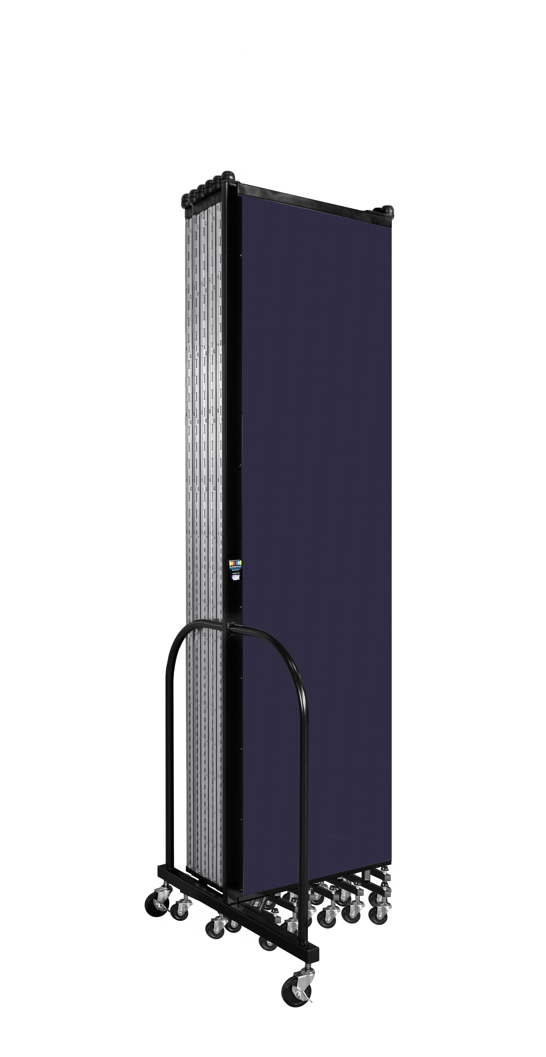Wallmount Room Divider - 7' 4"H x 23' 10" - 13 Panel, Navy, Fabric