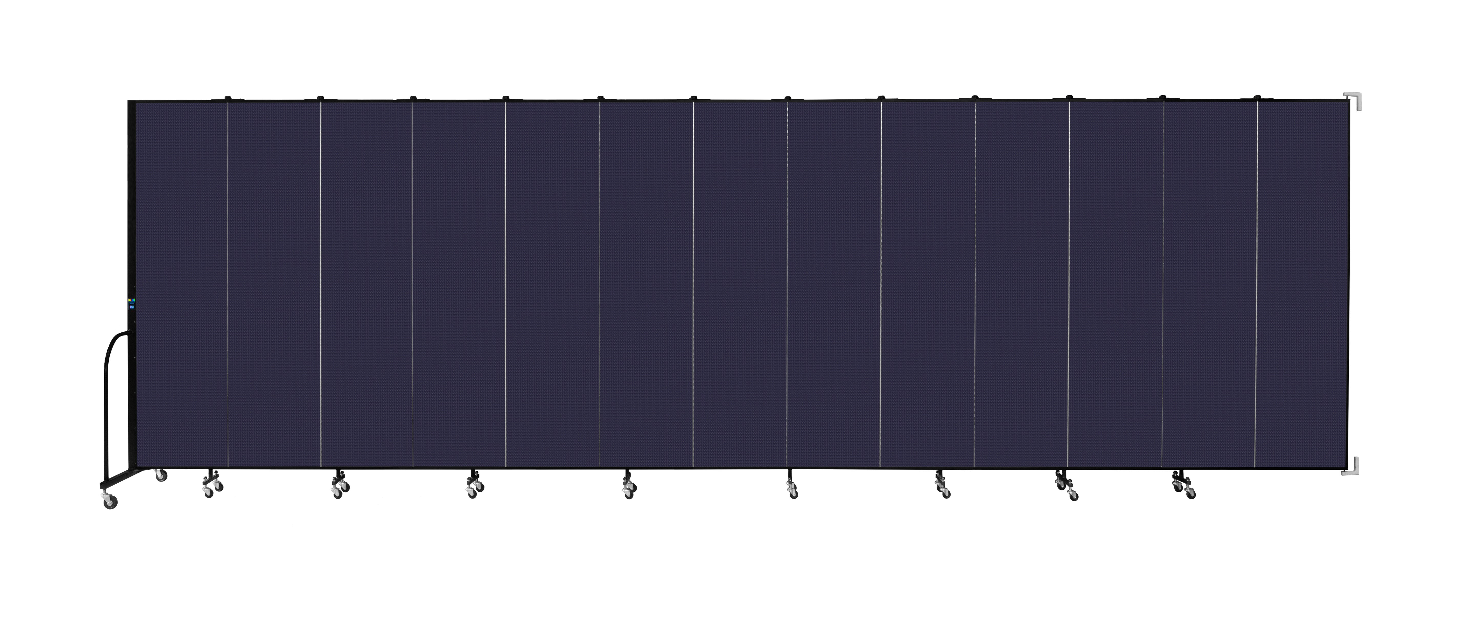 Wallmount Room Divider - 7' 4"H x 23' 10" - 13 Panel, Navy, Fabric
