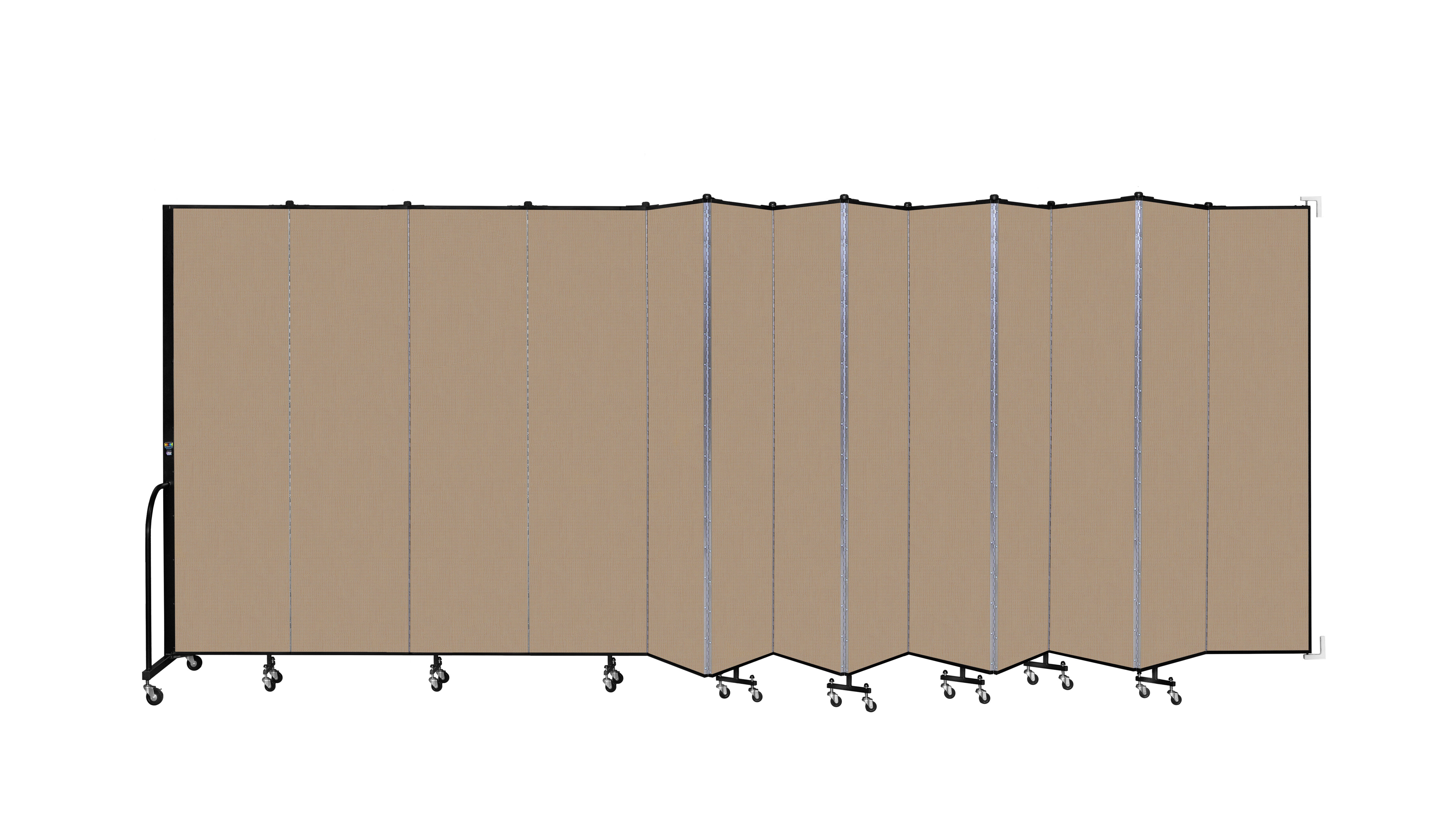 Wallmount Room Divider - 7' 4"H x 23' 10" - 13 Panel, Desert, Fabric