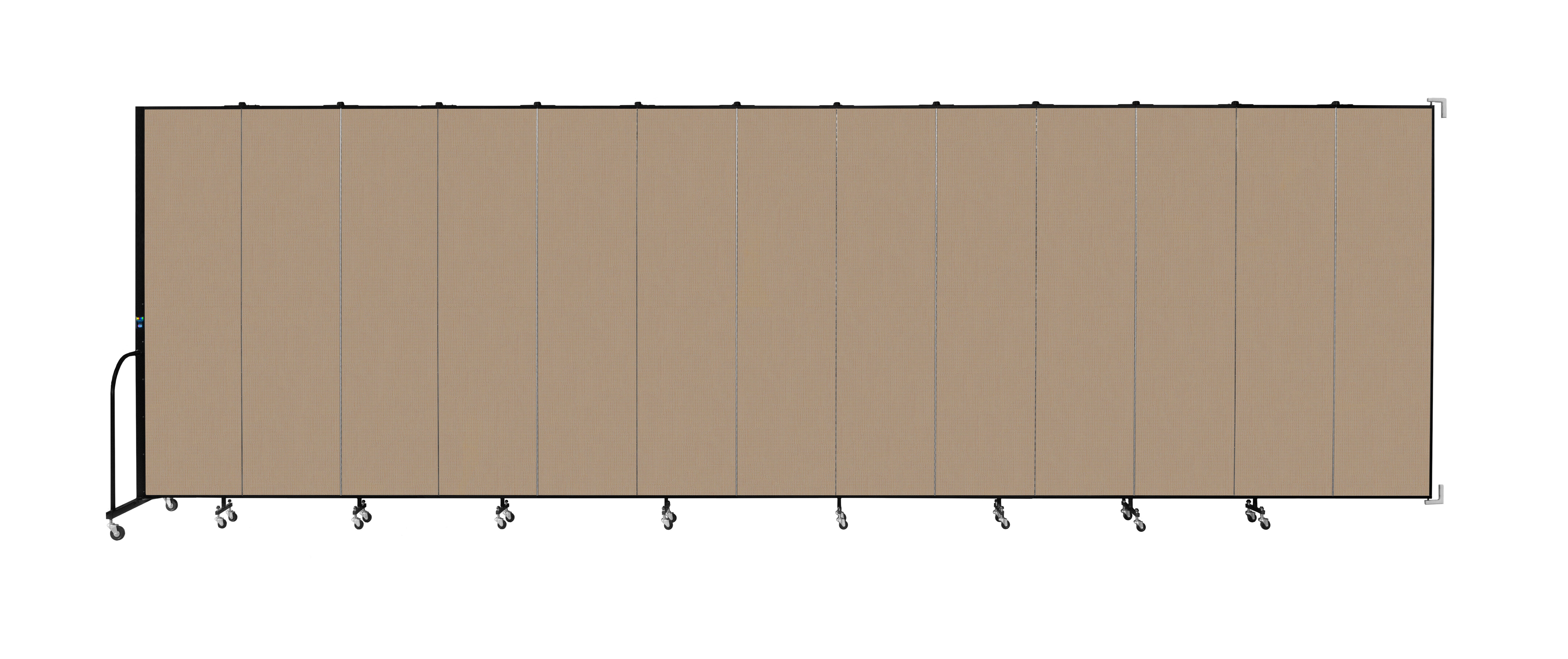 Wallmount Room Divider - 7' 4"H x 23' 10" - 13 Panel, Desert, Fabric