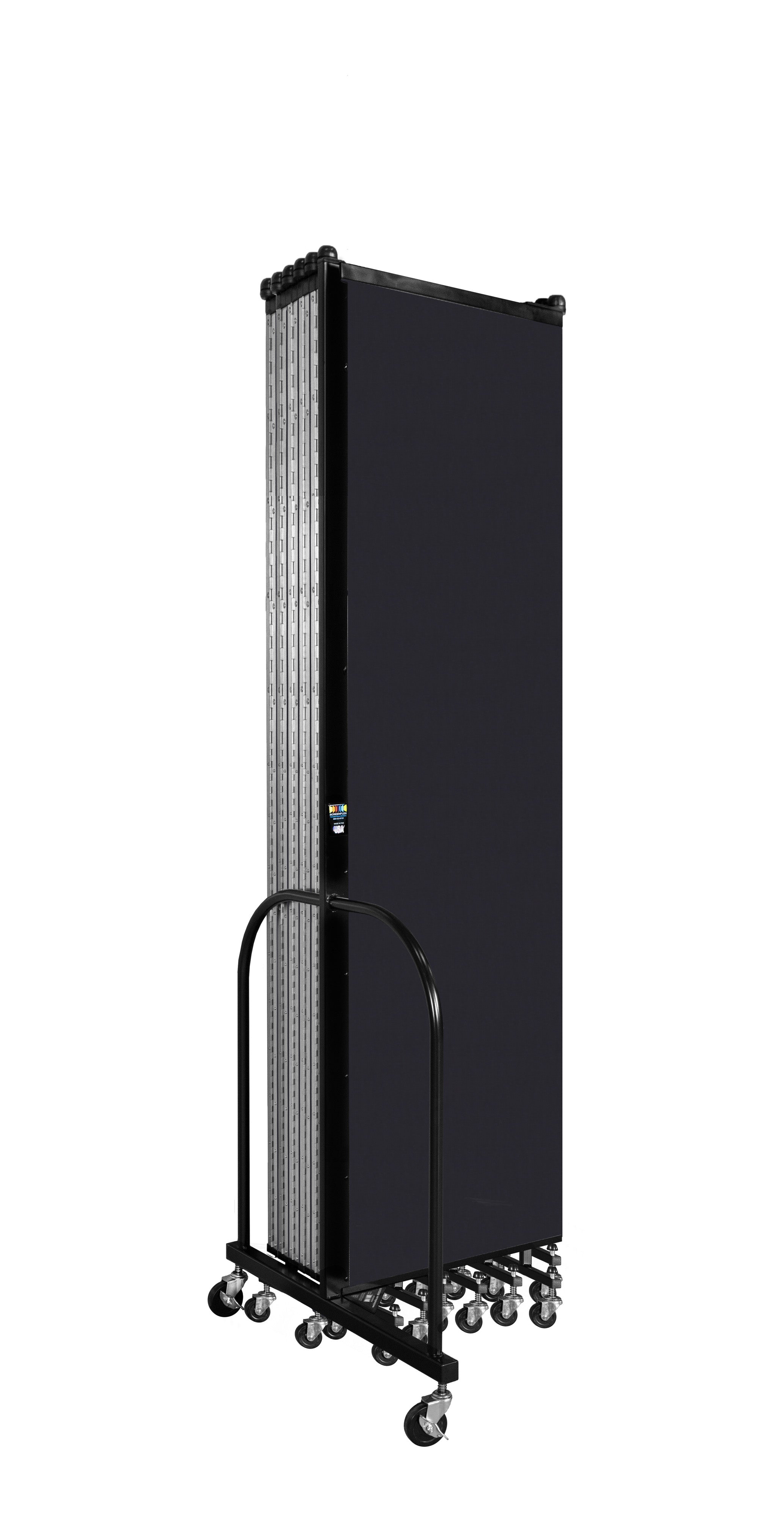 Wallmount Room Divider - 7' 4"H x 23' 10" - 13 Panel, Black, Fabric