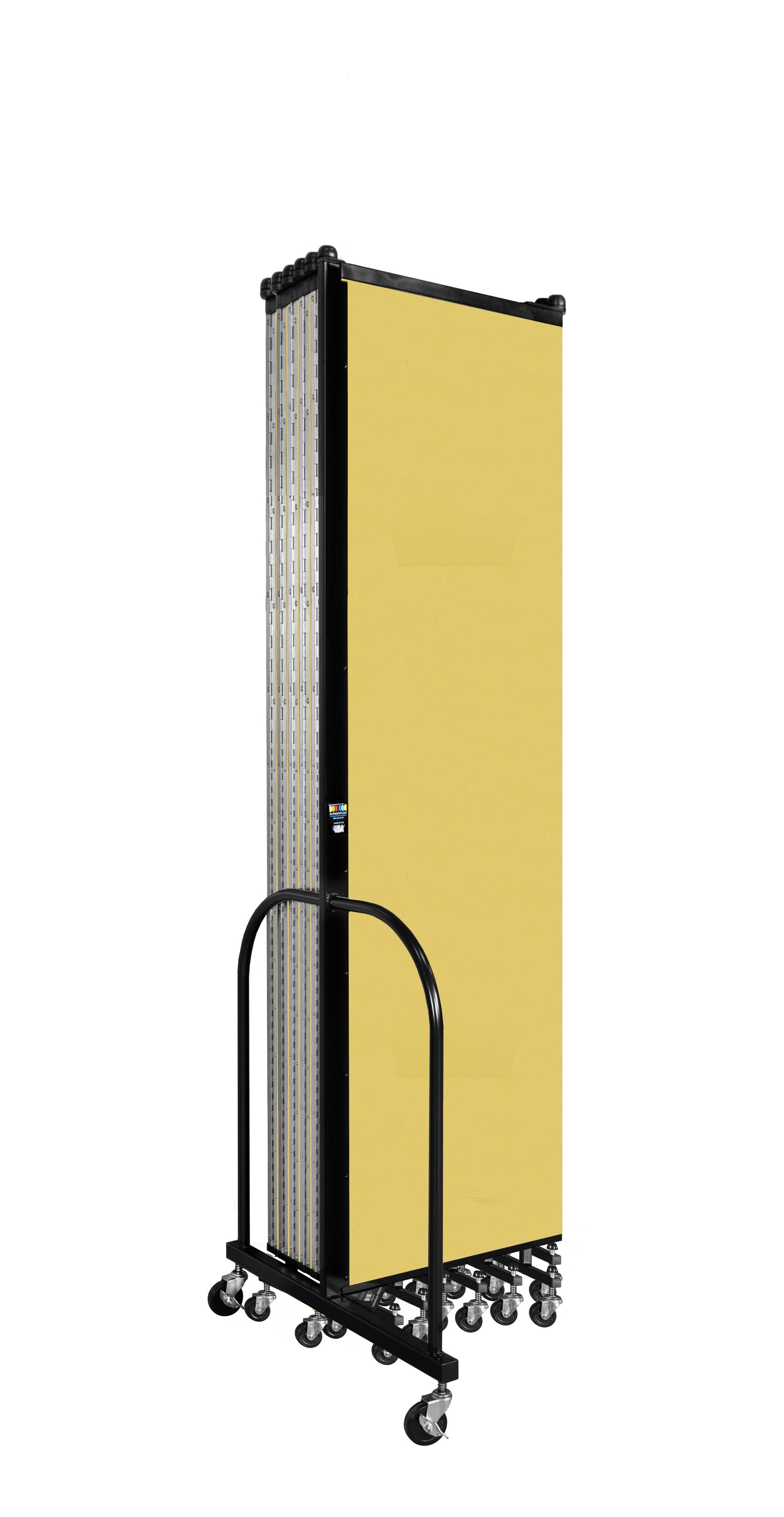 Wallmount Room Divider - 7' 4"H x 23' 10" - 13 Panel, Primary Yellow, Fabric