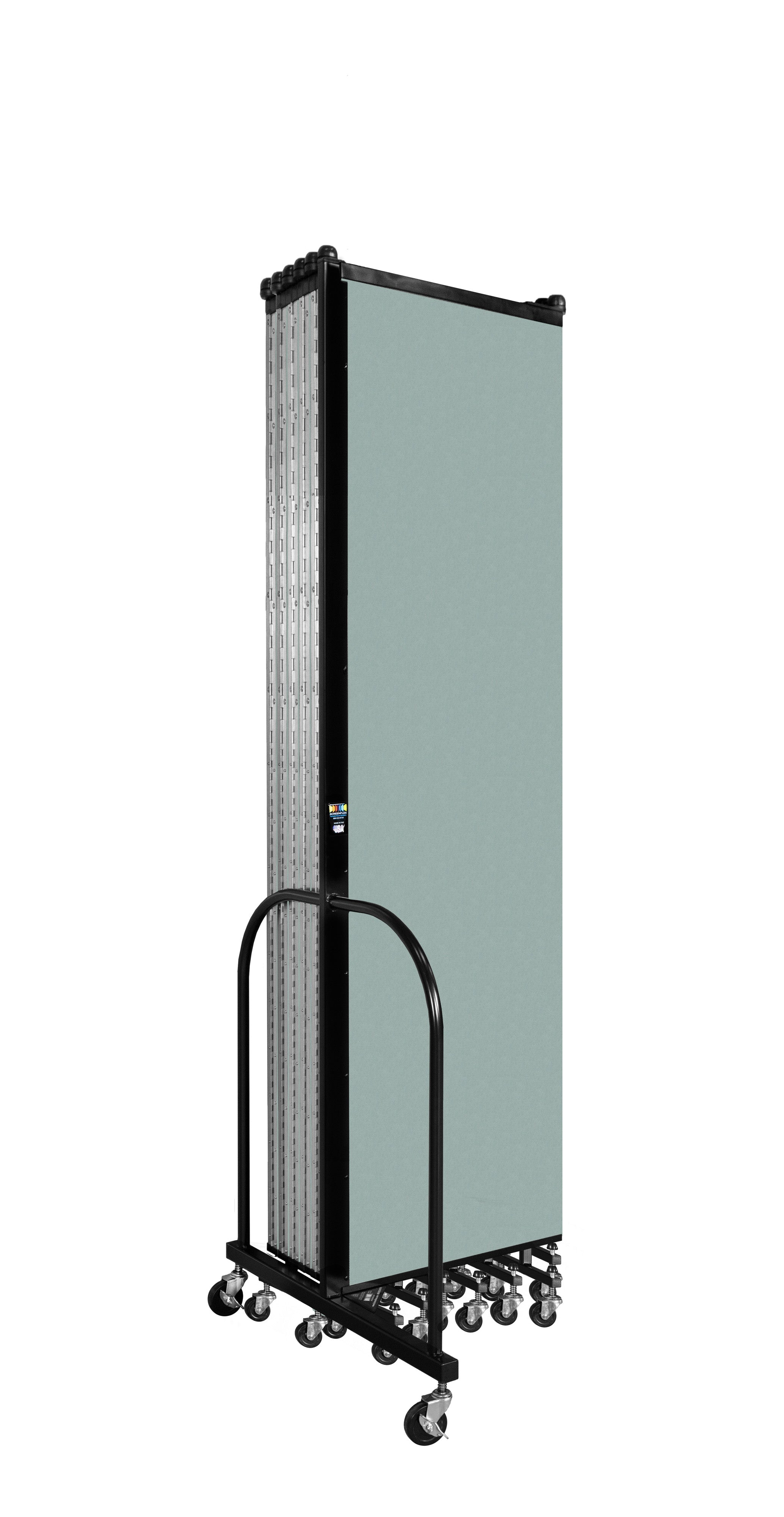 Wallmount Room Divider - 7' 4"H x 23' 10" - 13 Panel, Sea Green, Fabric