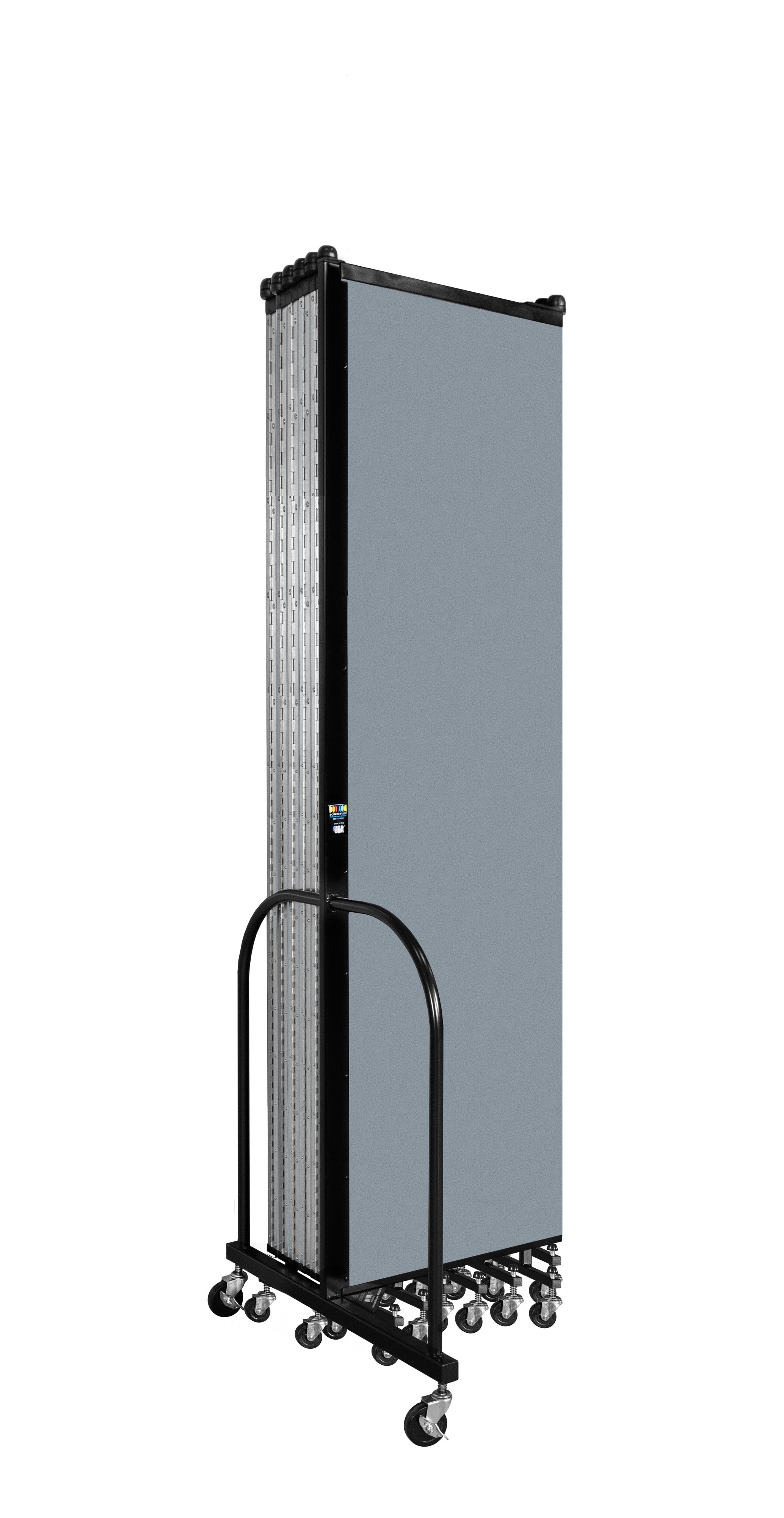 Wallmount Room Divider - 7' 4"H x 23' 10" - 13 Panel, Blue Tide, Vinyl